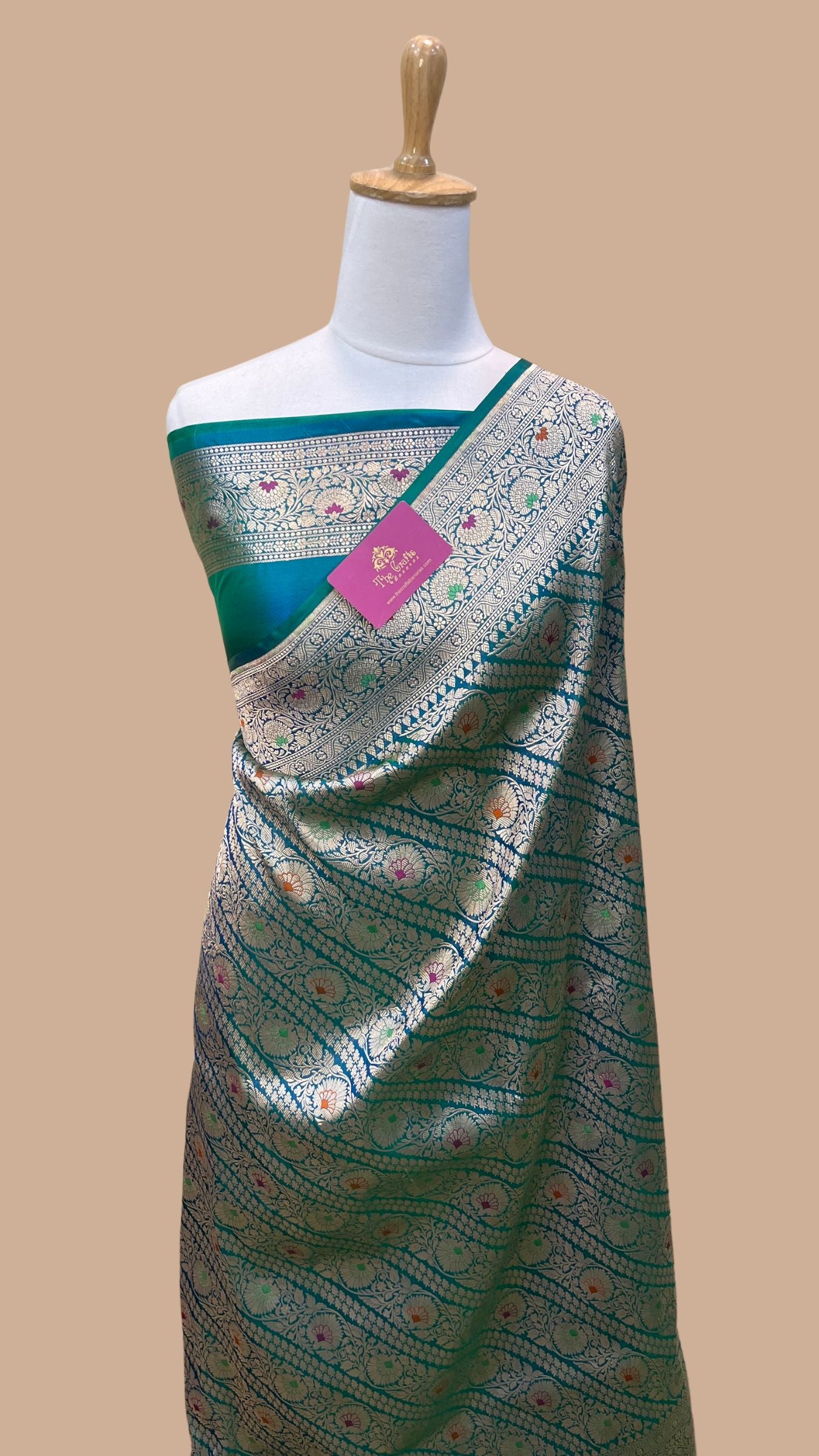 Pure Katan Silk Handloom Banarasi Saree - Tanchui Brocade Meena