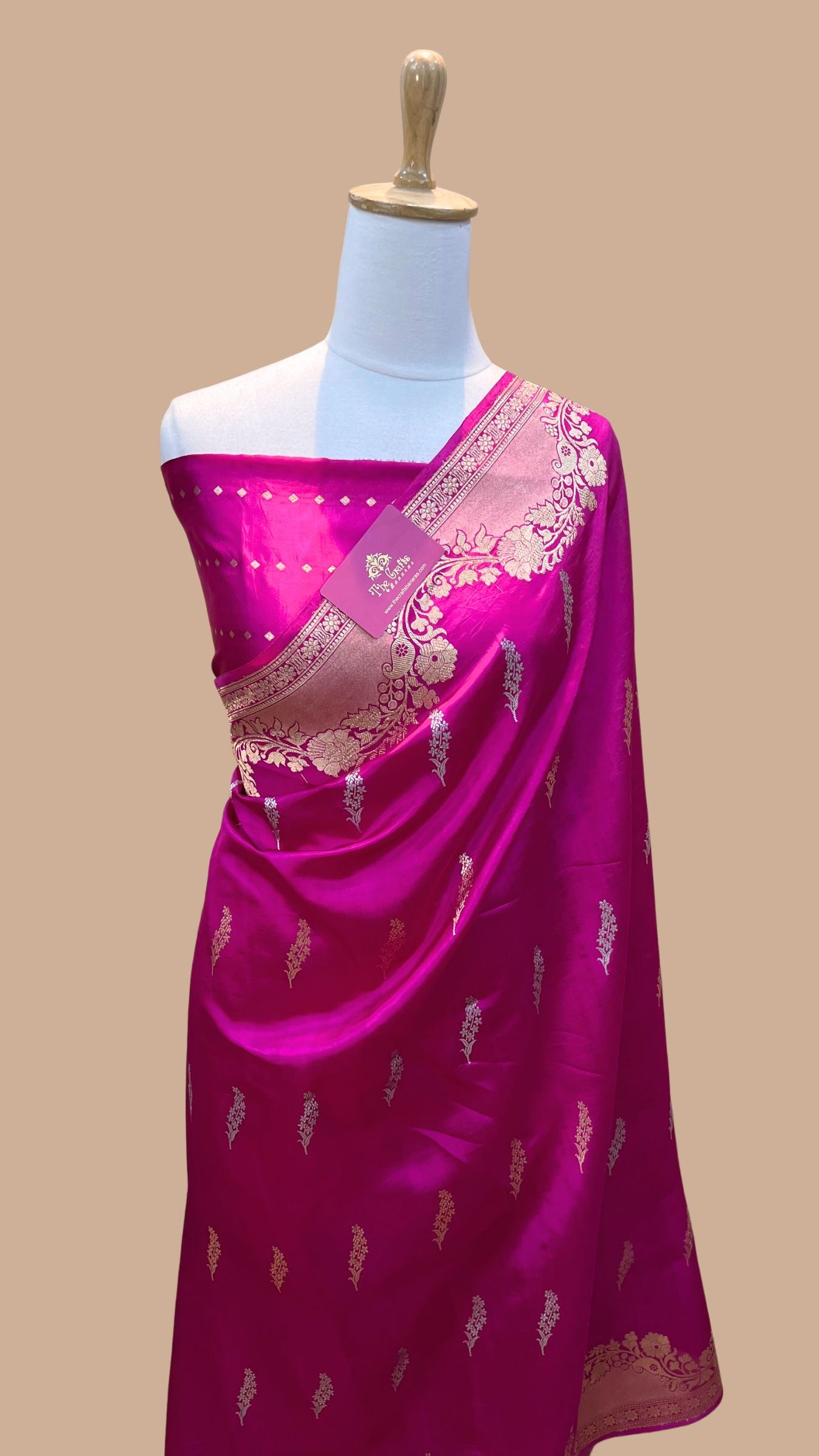 Pure  Mango Silk Handloom Banarasi Saree