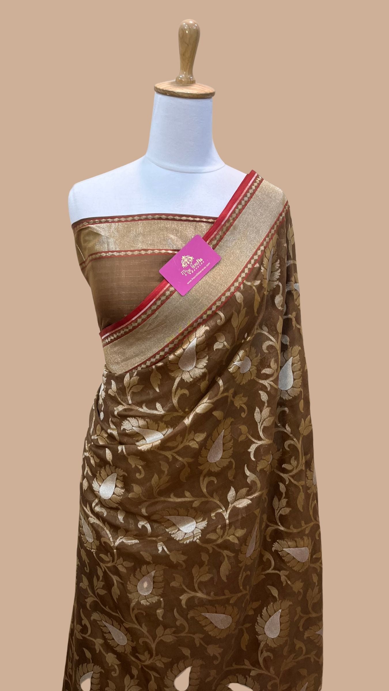 Pure Ektara Cotton Jamdani Banarasi Saree - Alfi