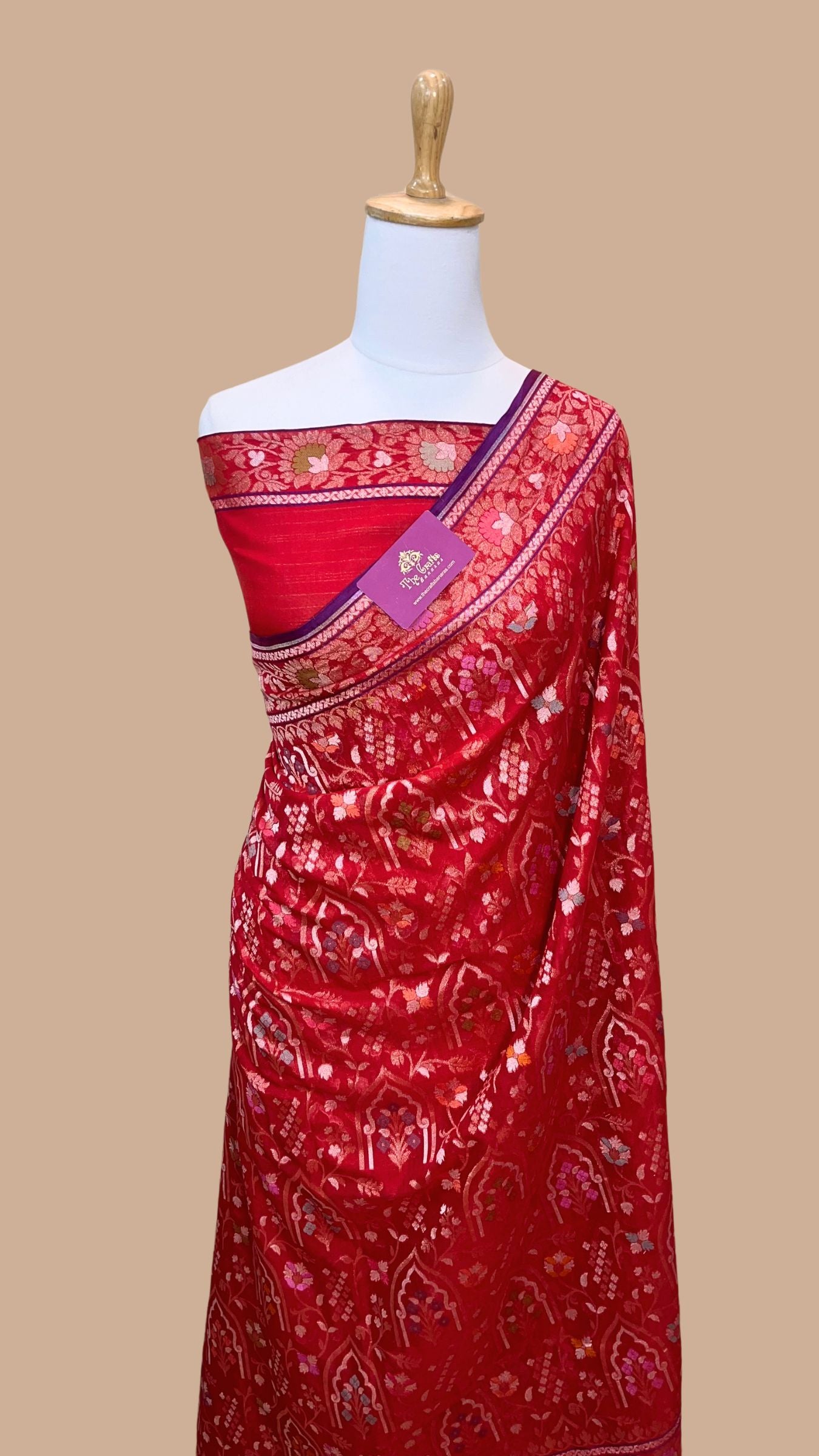 Pure Ektara Cotton Jamdani Banarasi Saree - Tilfi
