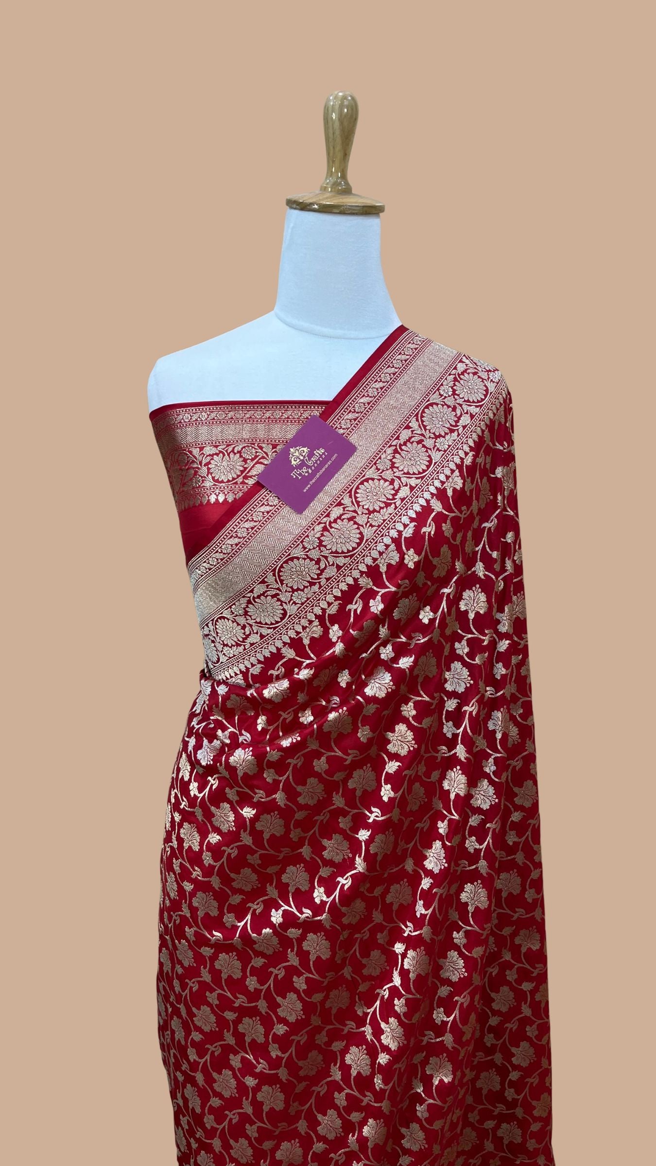 Pure Katan Silk Handloom Banarasi Saree - Jaal work