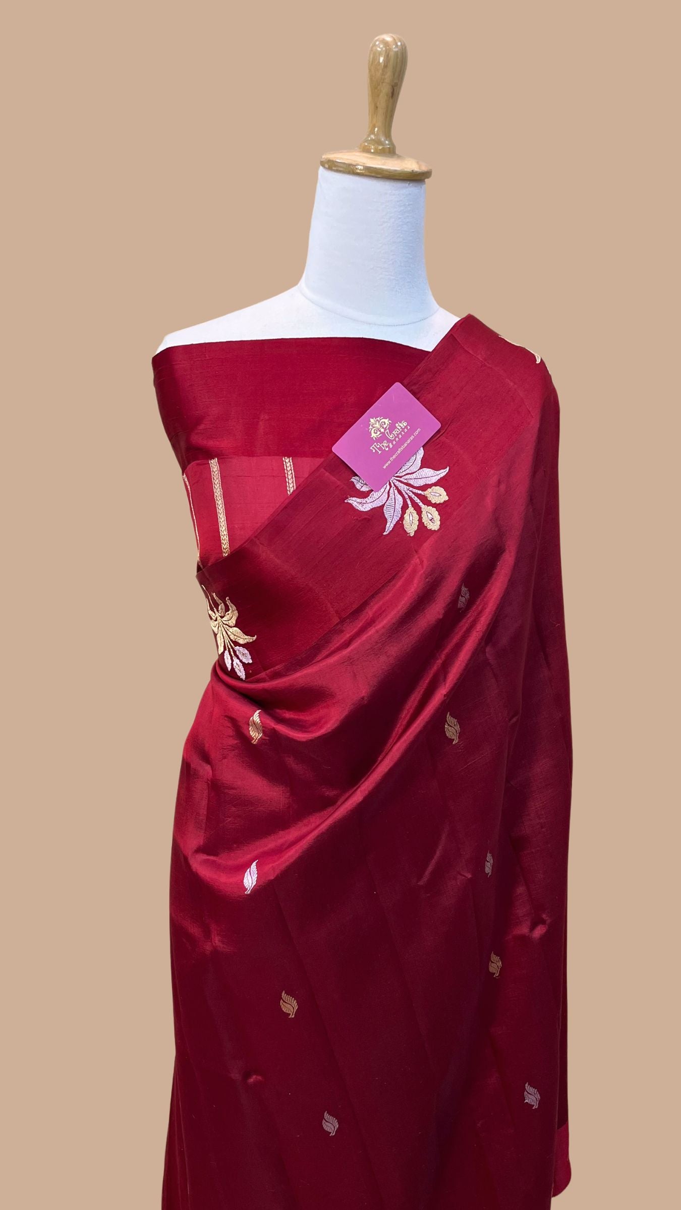 Pure Mango Silk Handloom Banarasi Saree - With Sona Roopa Motifs