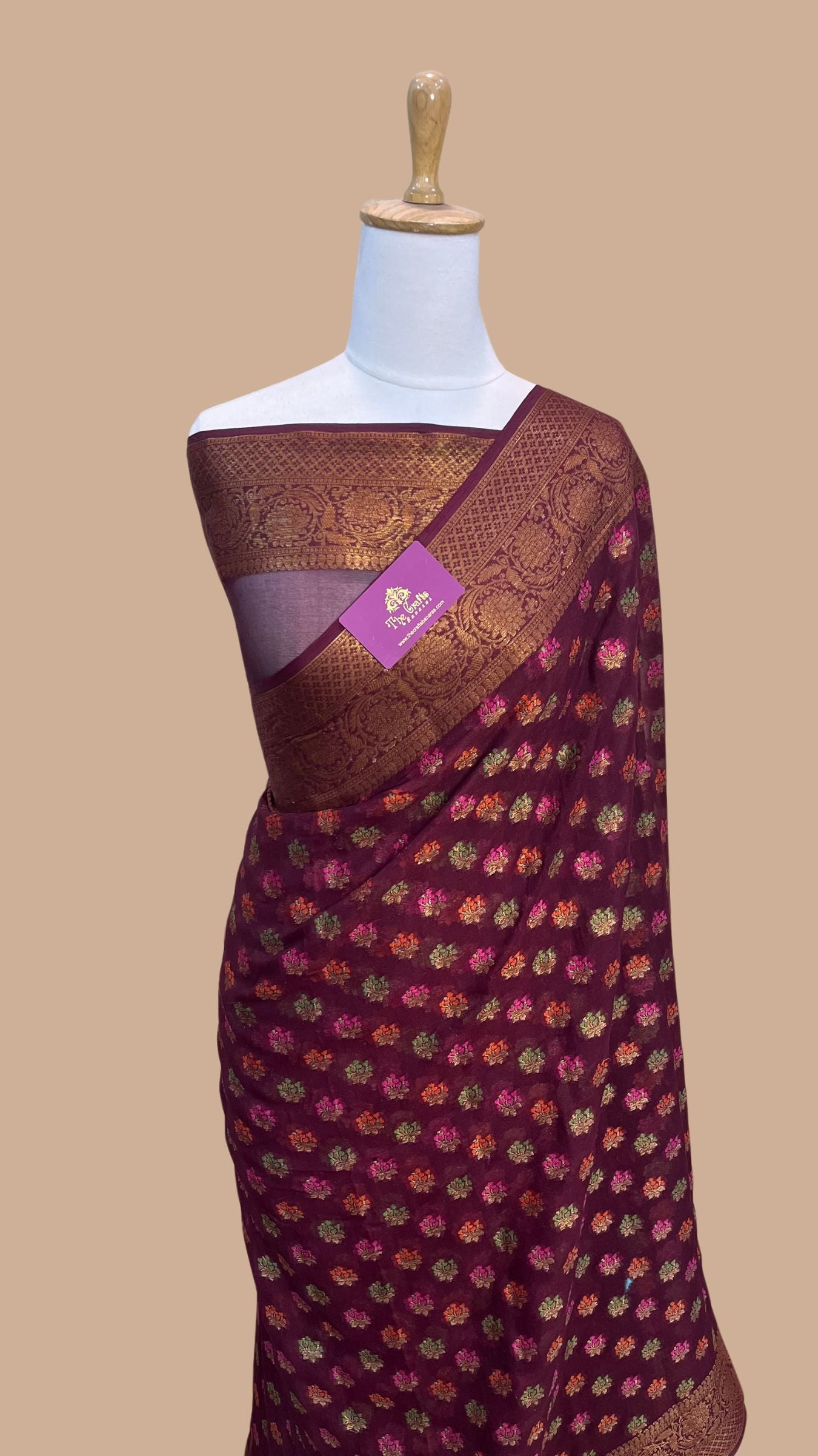 Pure Khaddi Chiffon Banarasi Saree