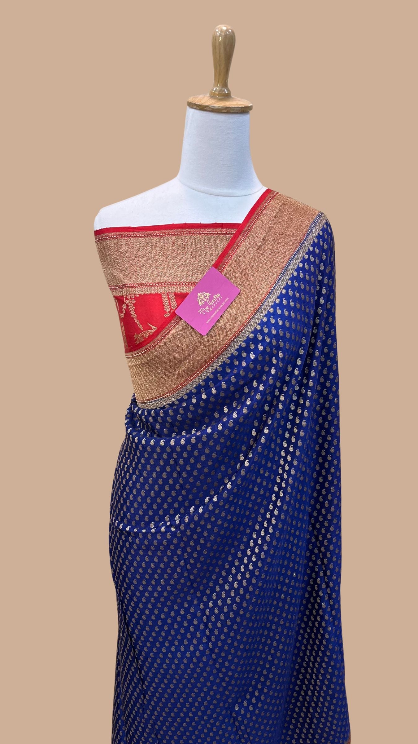 Pure Crepe Georgette Banarasi Saree - Antique Zari