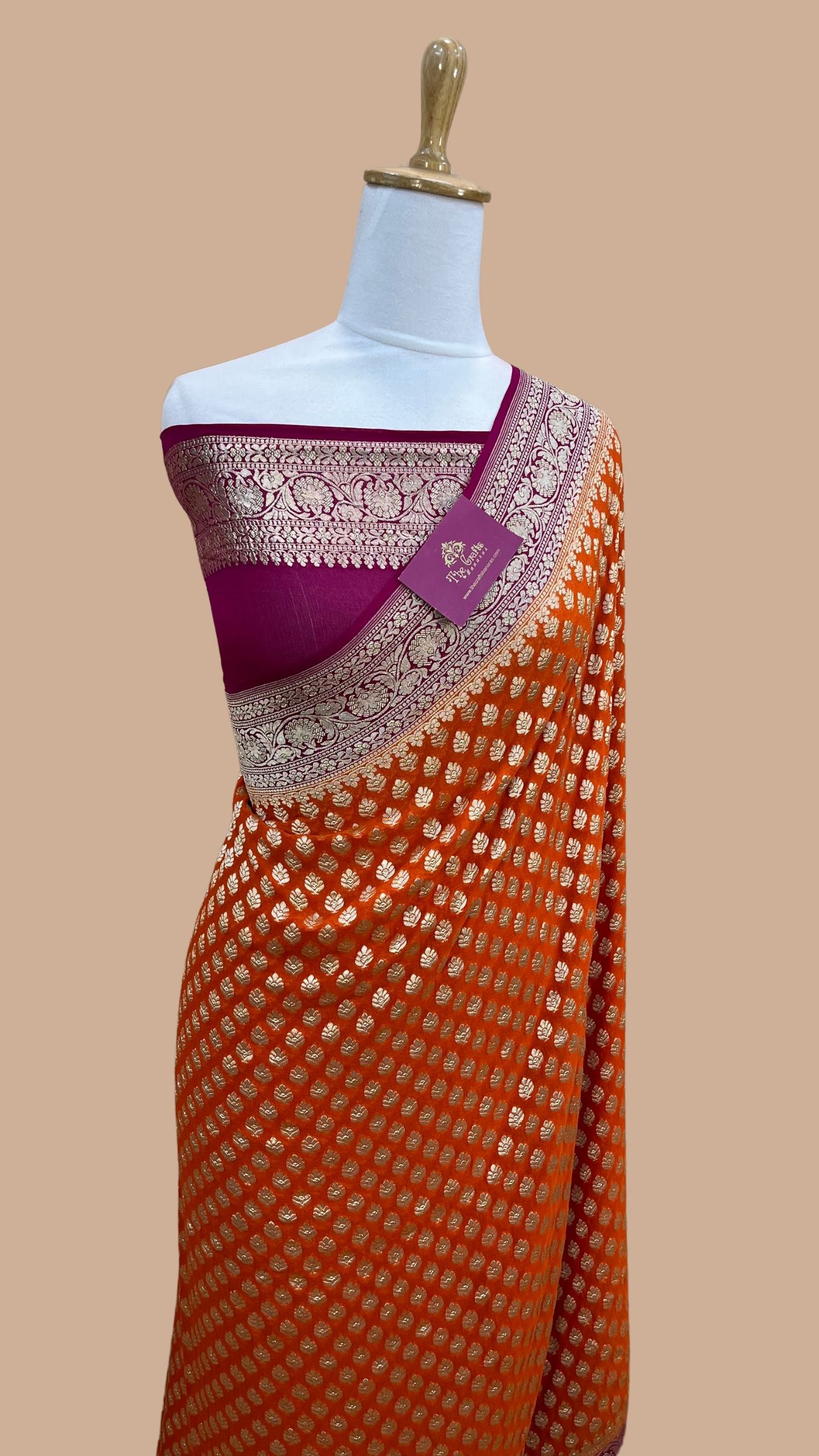 Khaddi Georgette Banarasi Saree - Water Zari