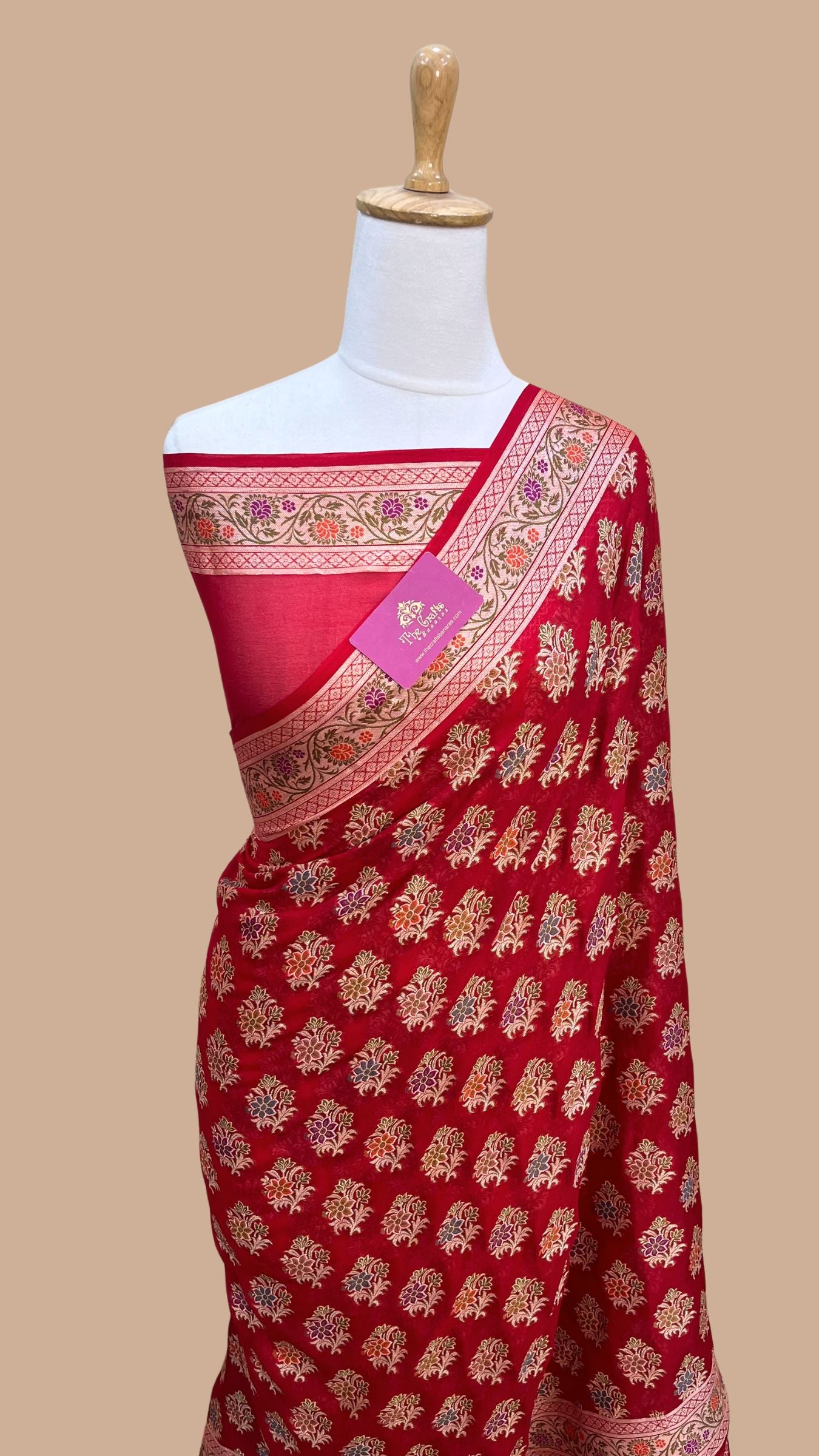 Pure Khaddi Chiffon Banarasi Saree