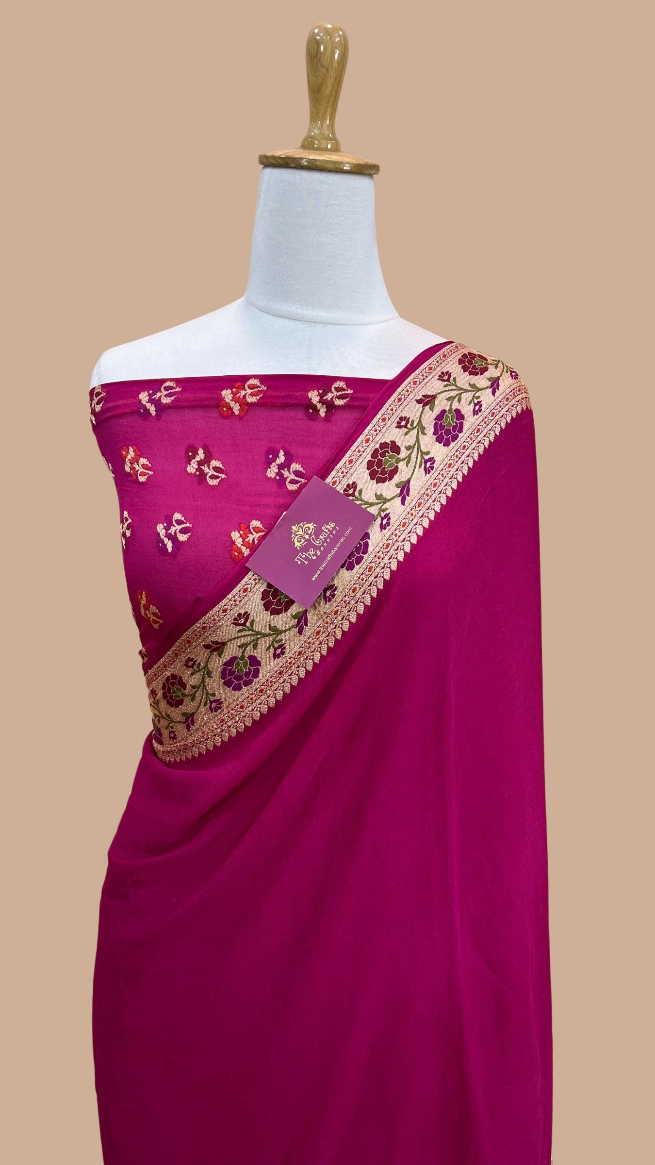 Pure Khaddi Chiffon Banarasi Saree