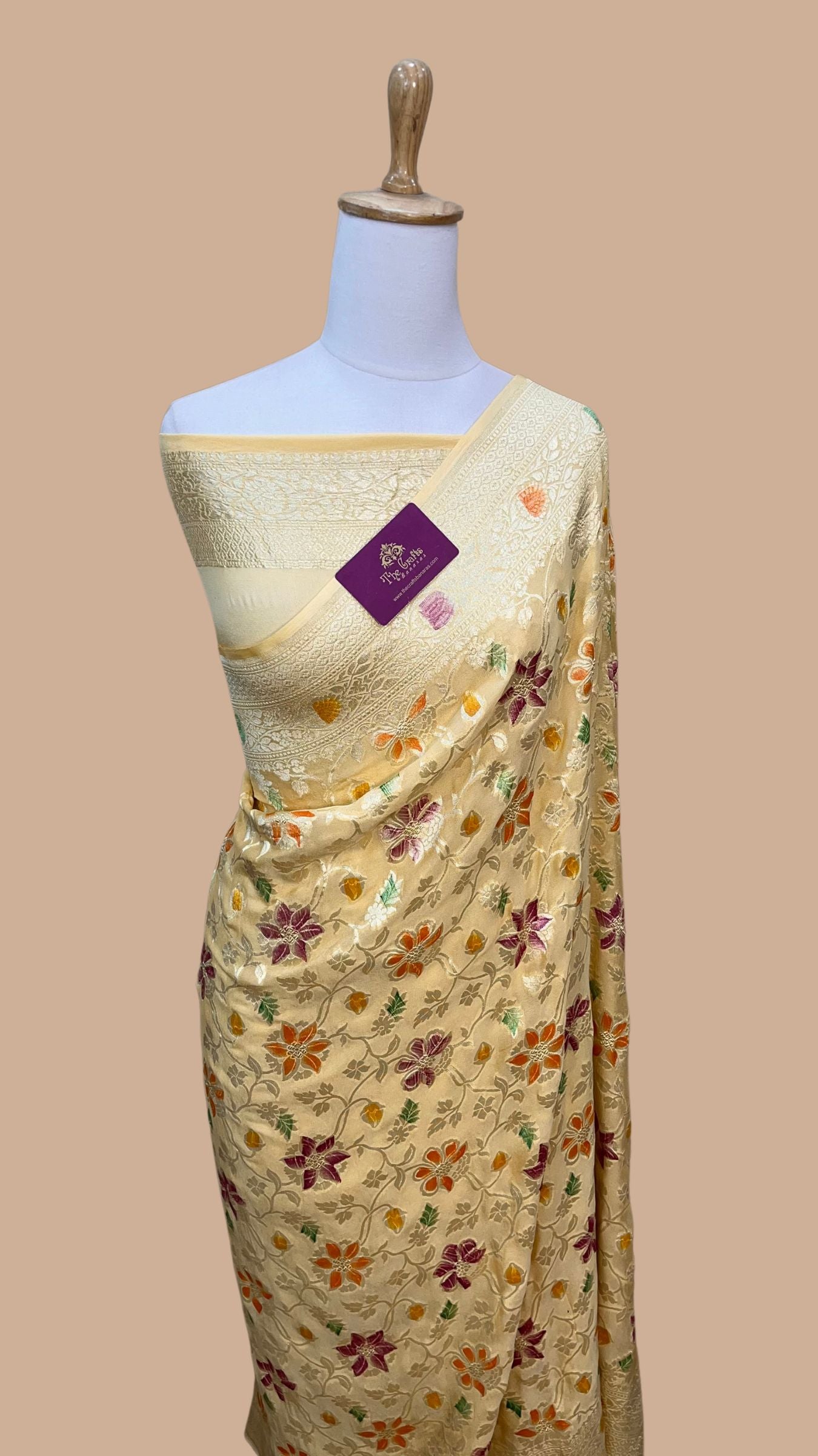 Khaddi Georgette Handloom Banarasi Saree