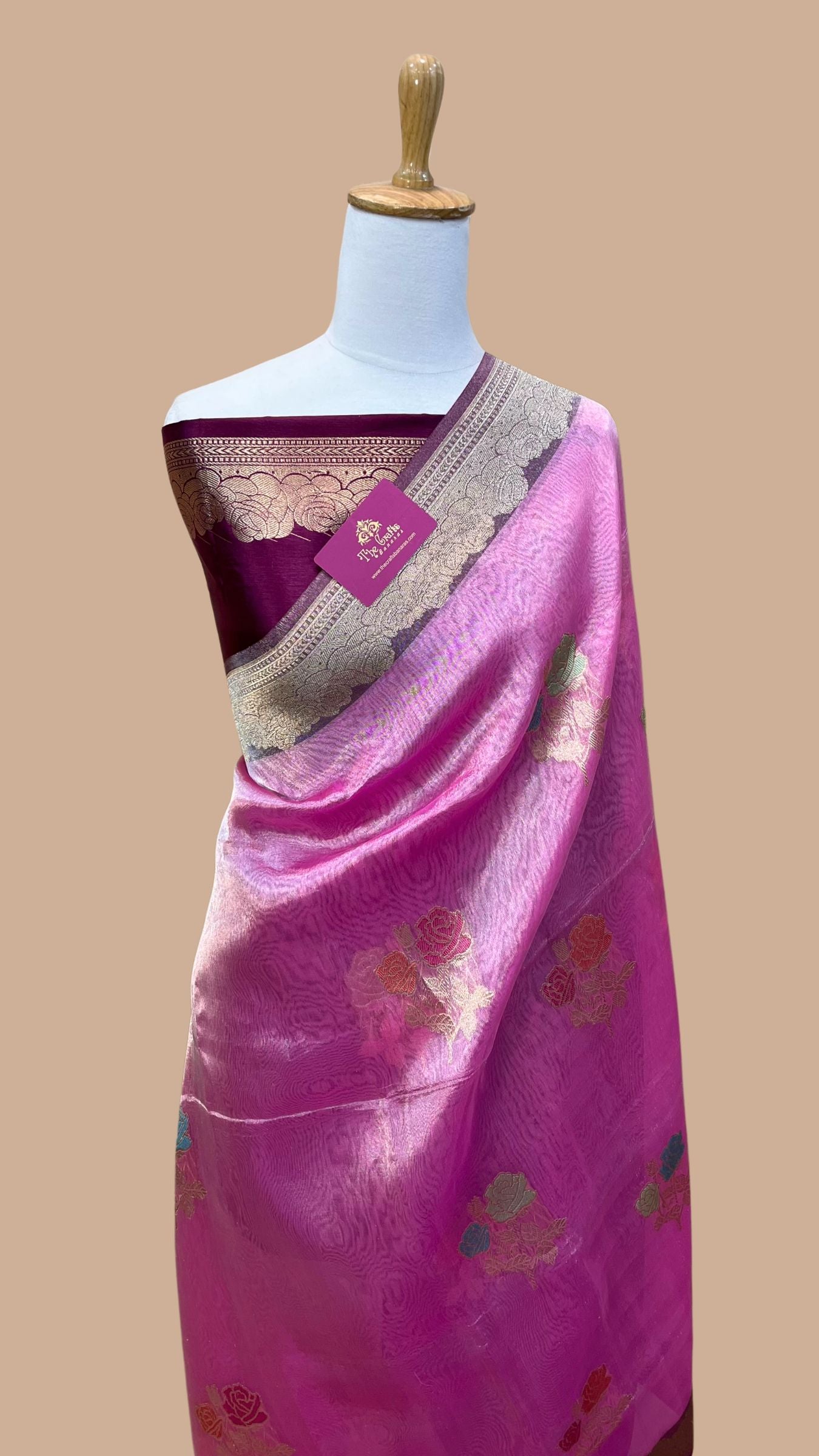 Pure Tissue Silk Handloom Banarasi Saree - with kadhua meeena