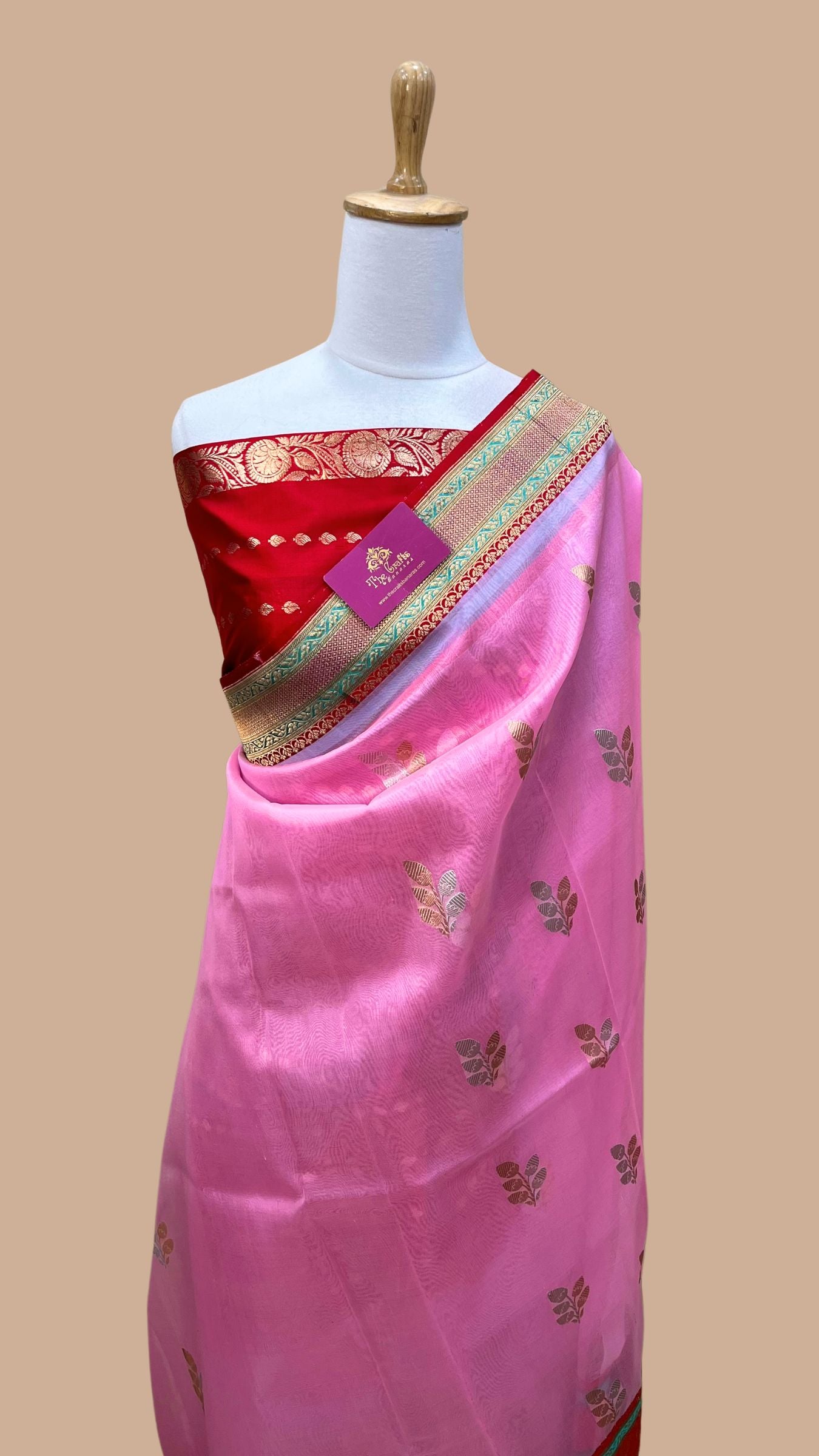 Pure Kora Silk Handloom Banarasi Saree - with sona rupa kadhua motifs