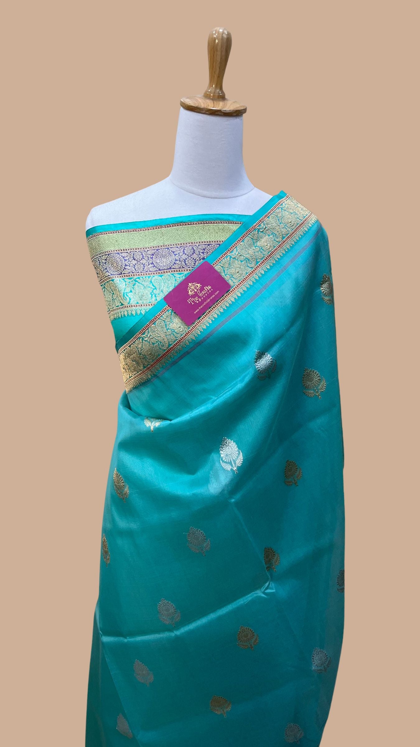 Pure Kora Silk Handloom Banarasi Saree - with sona rupa kadhua motifs