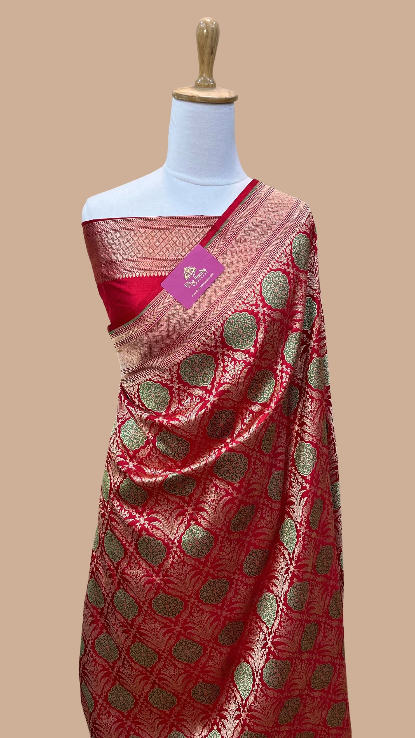 Pure Katan Silk Handloom Banarasi Saree - Tanchui Brocade Meena