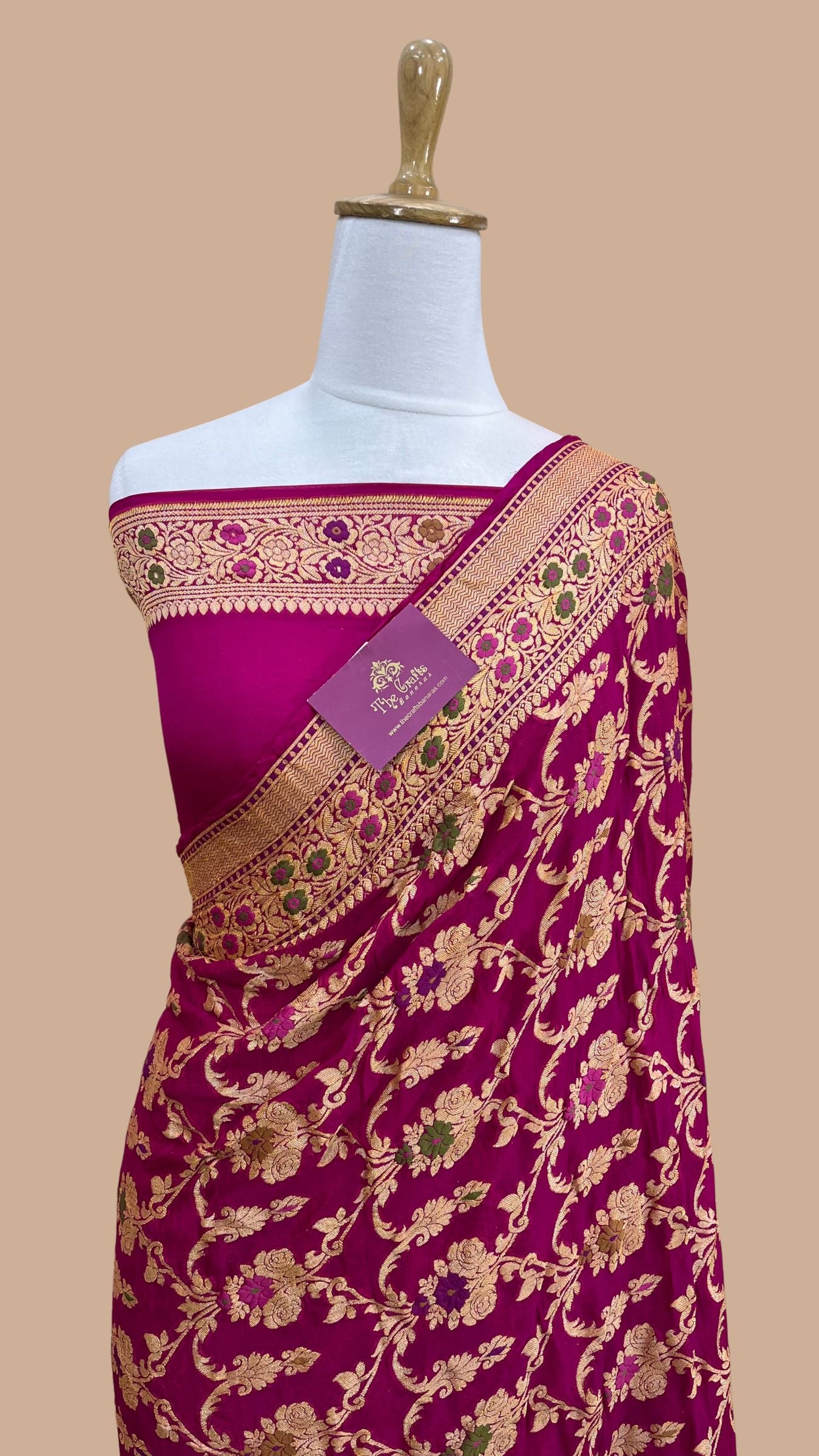 Pure Khaddi Chiffon Banarasi Saree - Meenakari