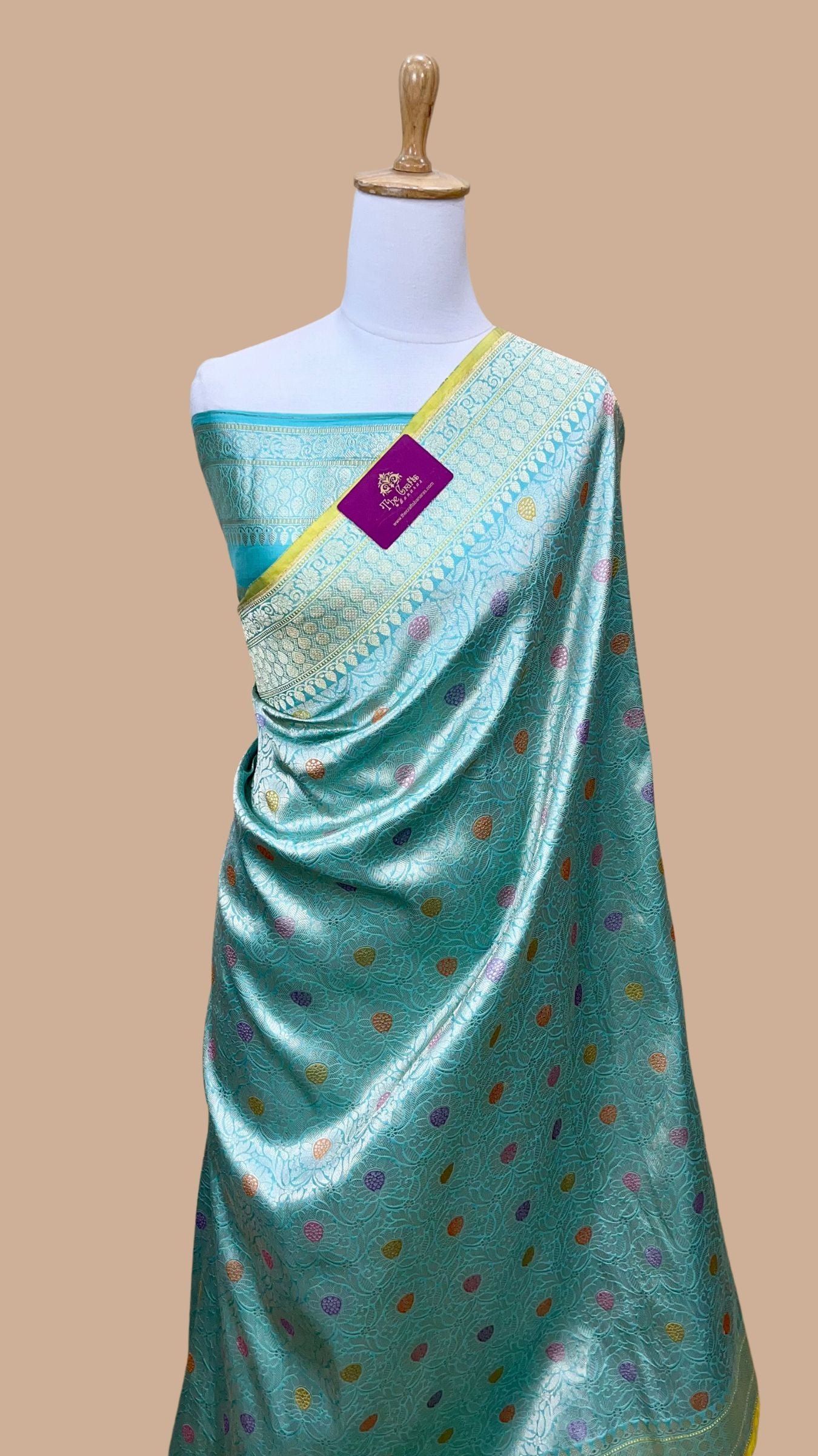 Pure Katan Silk Handloom Banarasi Saree - Kadhua Tanchui Brocade Meena
