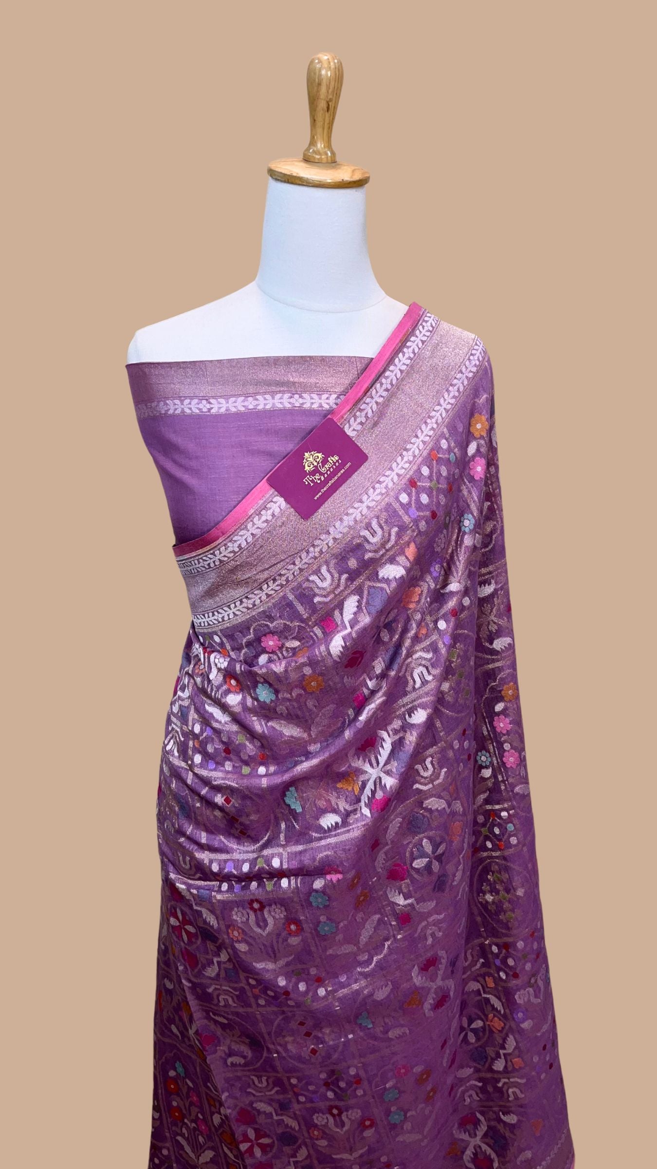Pure Ektara Cotton Jamdani Banarasi Saree - Tilfi