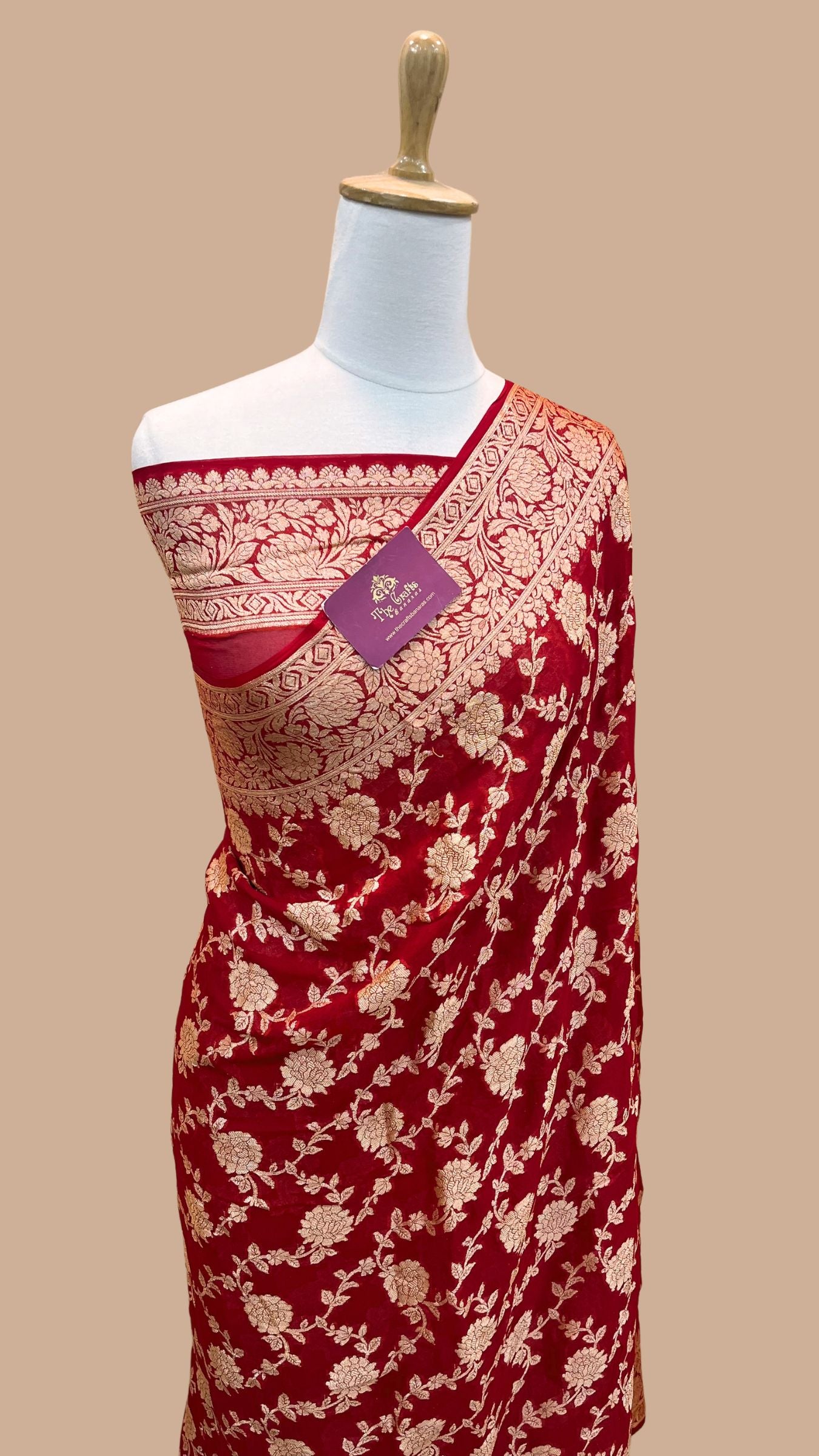 Pure Khaddi Chiffon Banarasi Saree