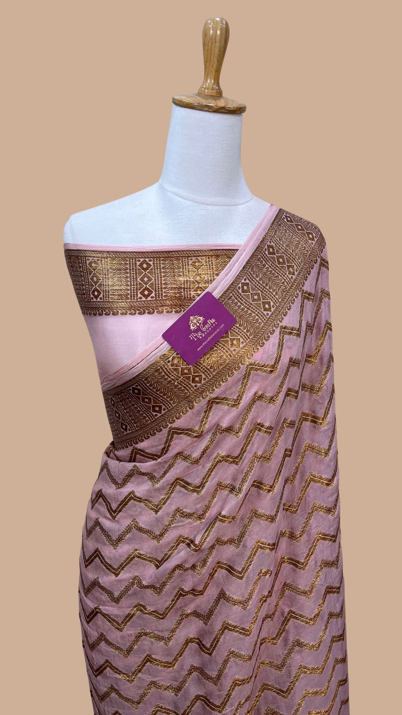 Pure Khaddi Chiffon Banarasi Saree