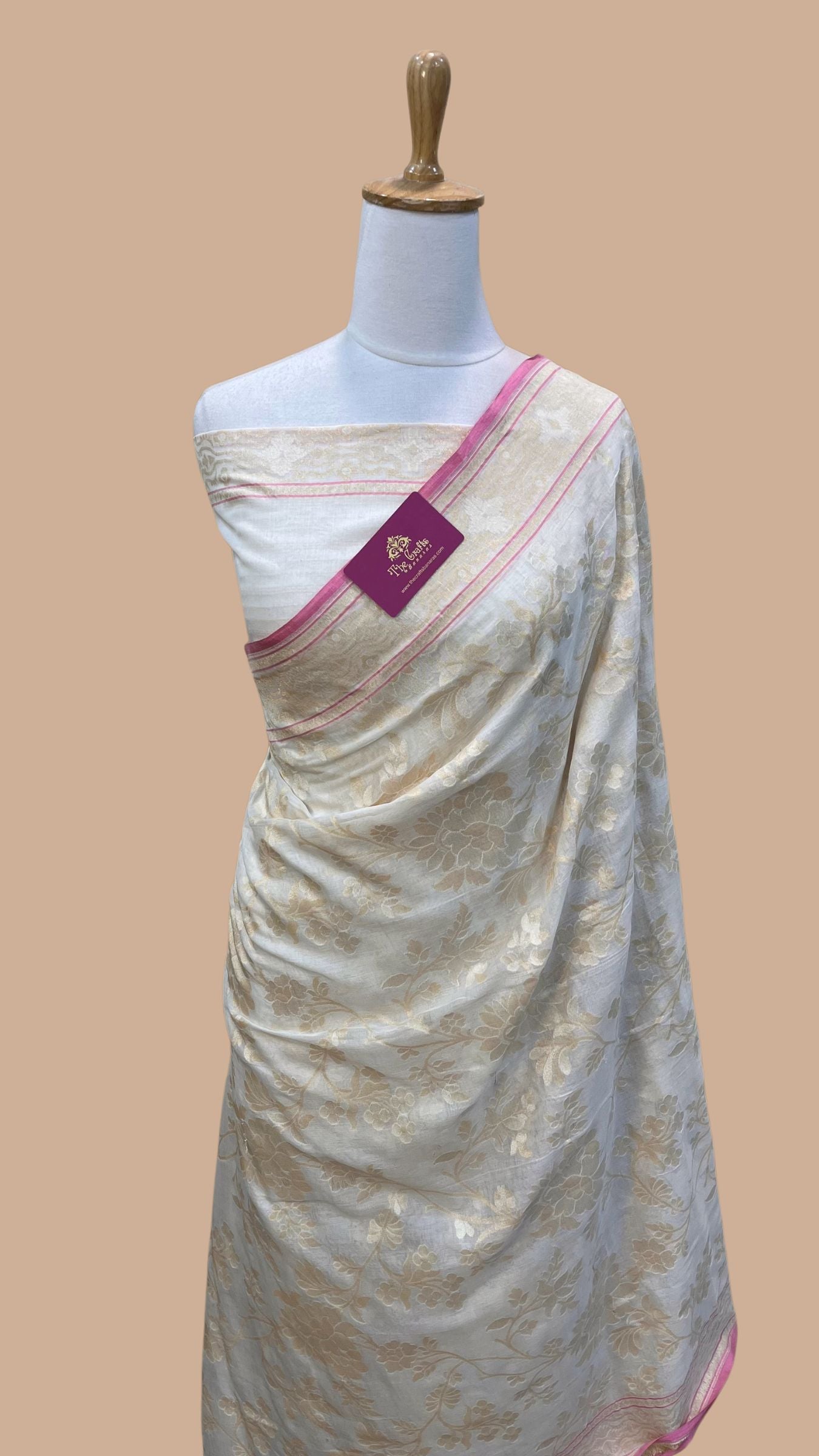 Pure Ektara Cotton Jamdani Banarasi Saree - Alfi
