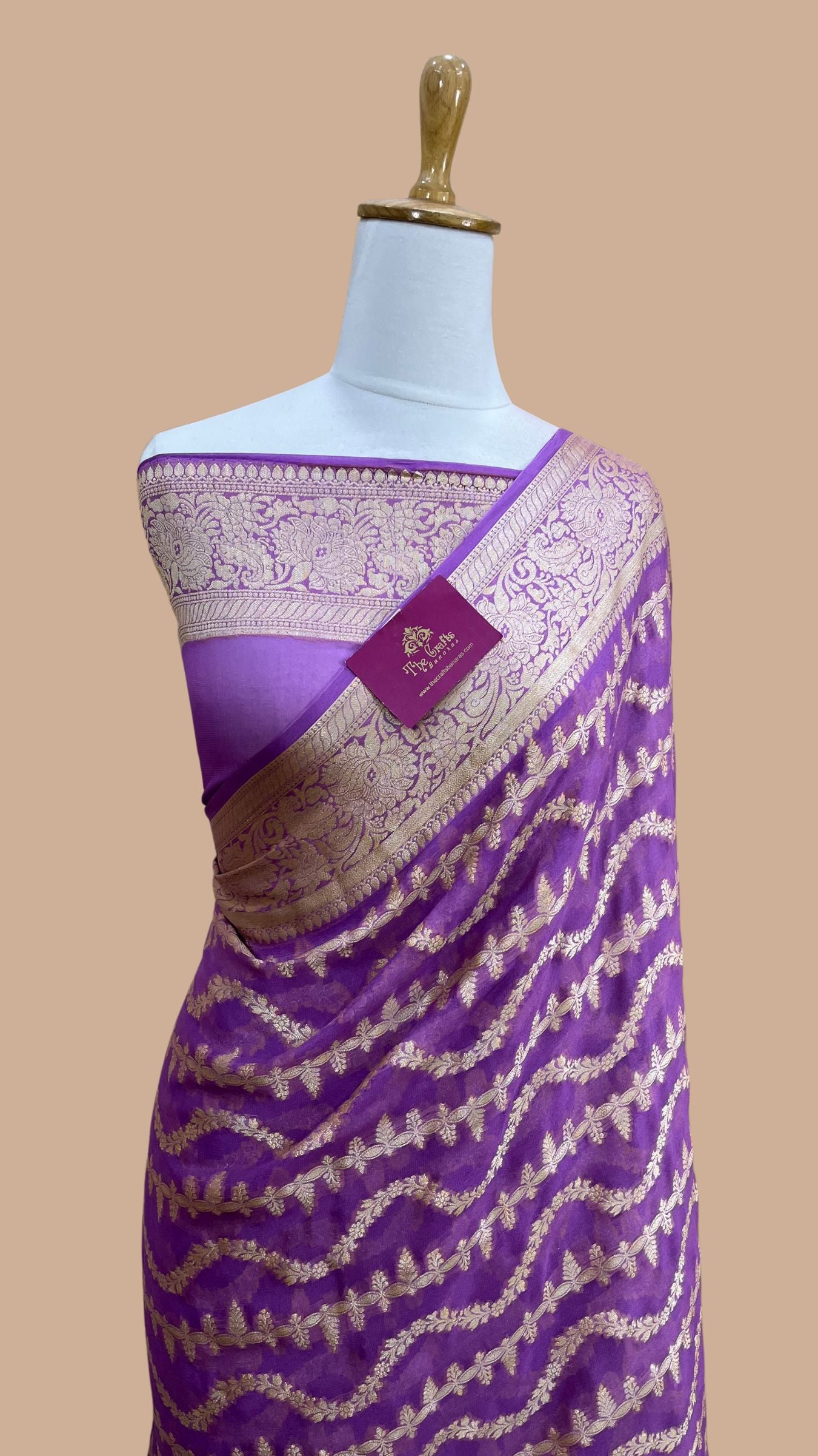 Pure Khaddi Chiffon Banarasi Saree