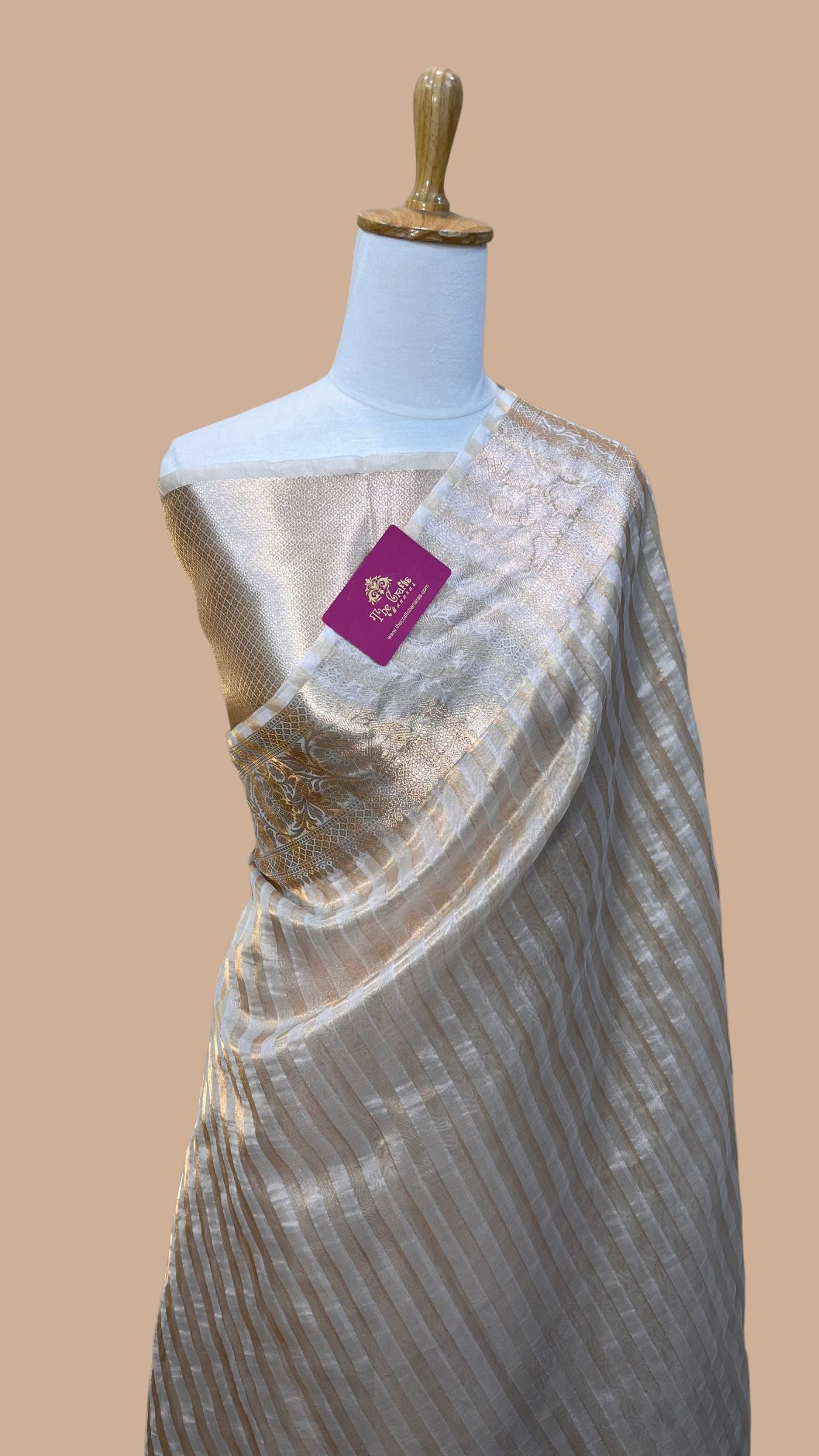 Pure Zari Kota Tissue Silk Handloom  Banarasi Saree