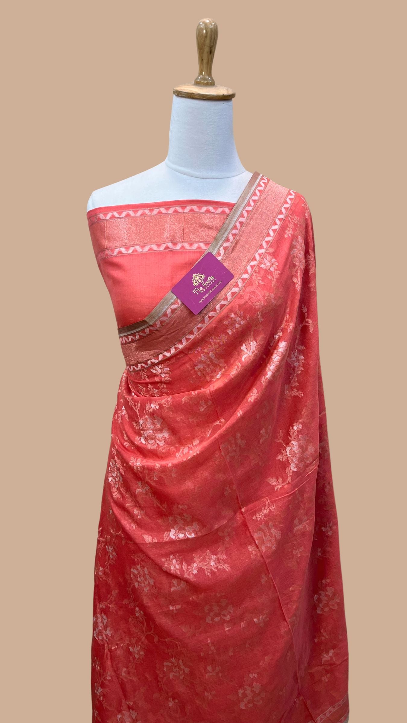 Pure Ektara Cotton Jamdani Banarasi Saree - Alfi