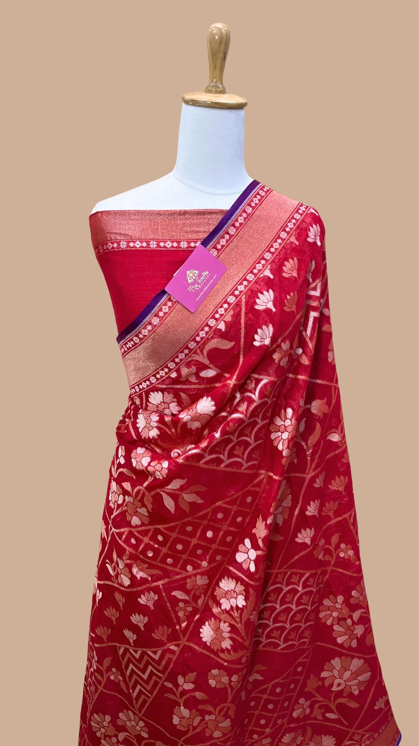 Pure Ektara Cotton Jamdani Banarasi Saree - Alfi