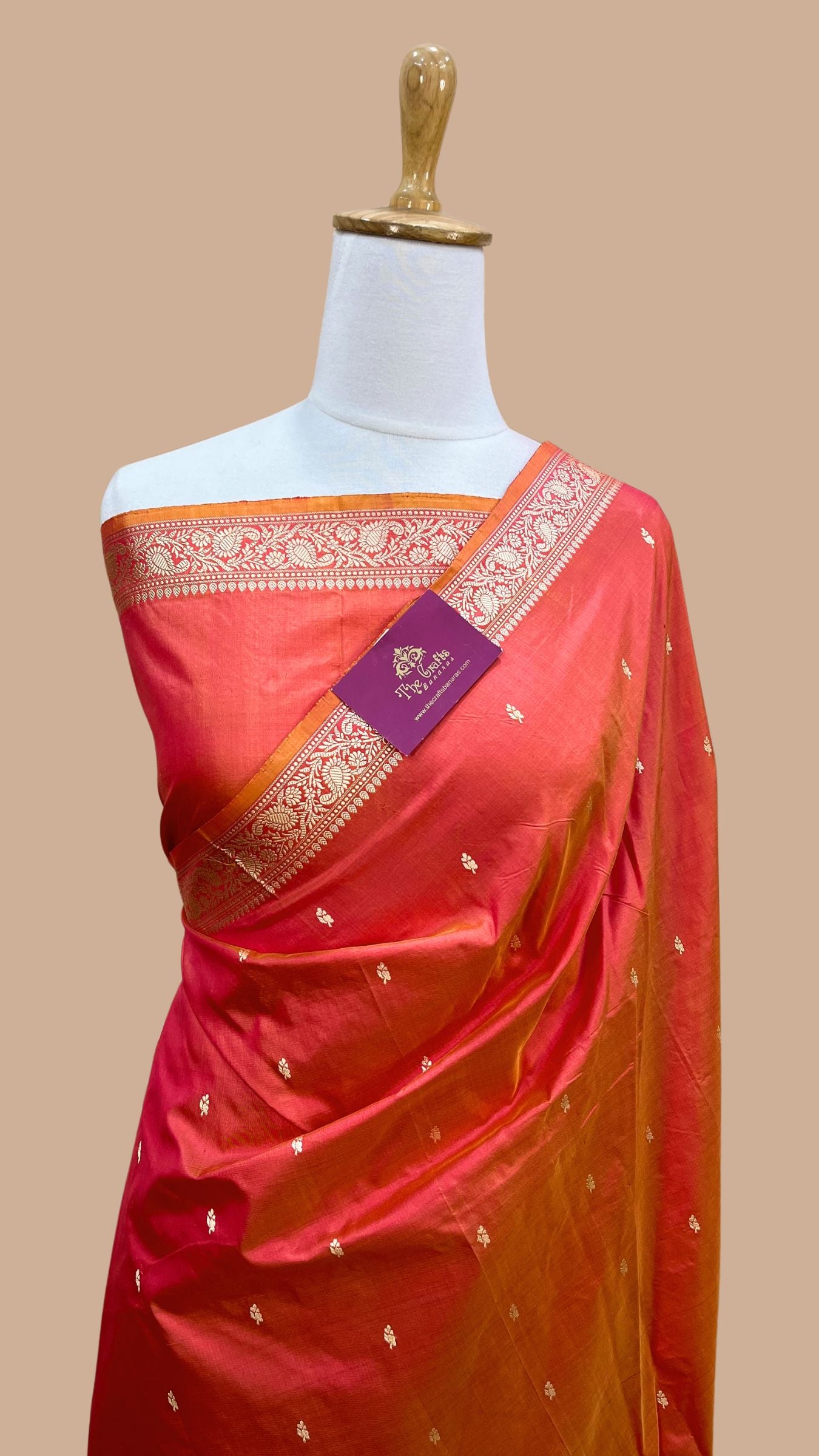 Pure Katan Silk Handloom Banarasi Saree - Chunri Buti