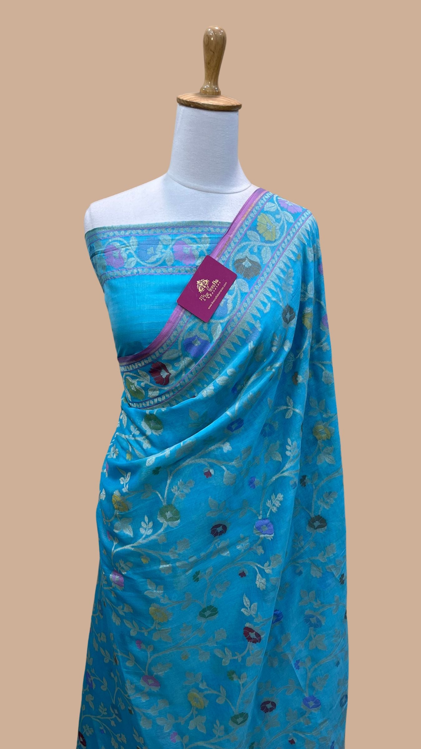 Pure Ektara Cotton Jamdani Banarasi Saree - Tilfi