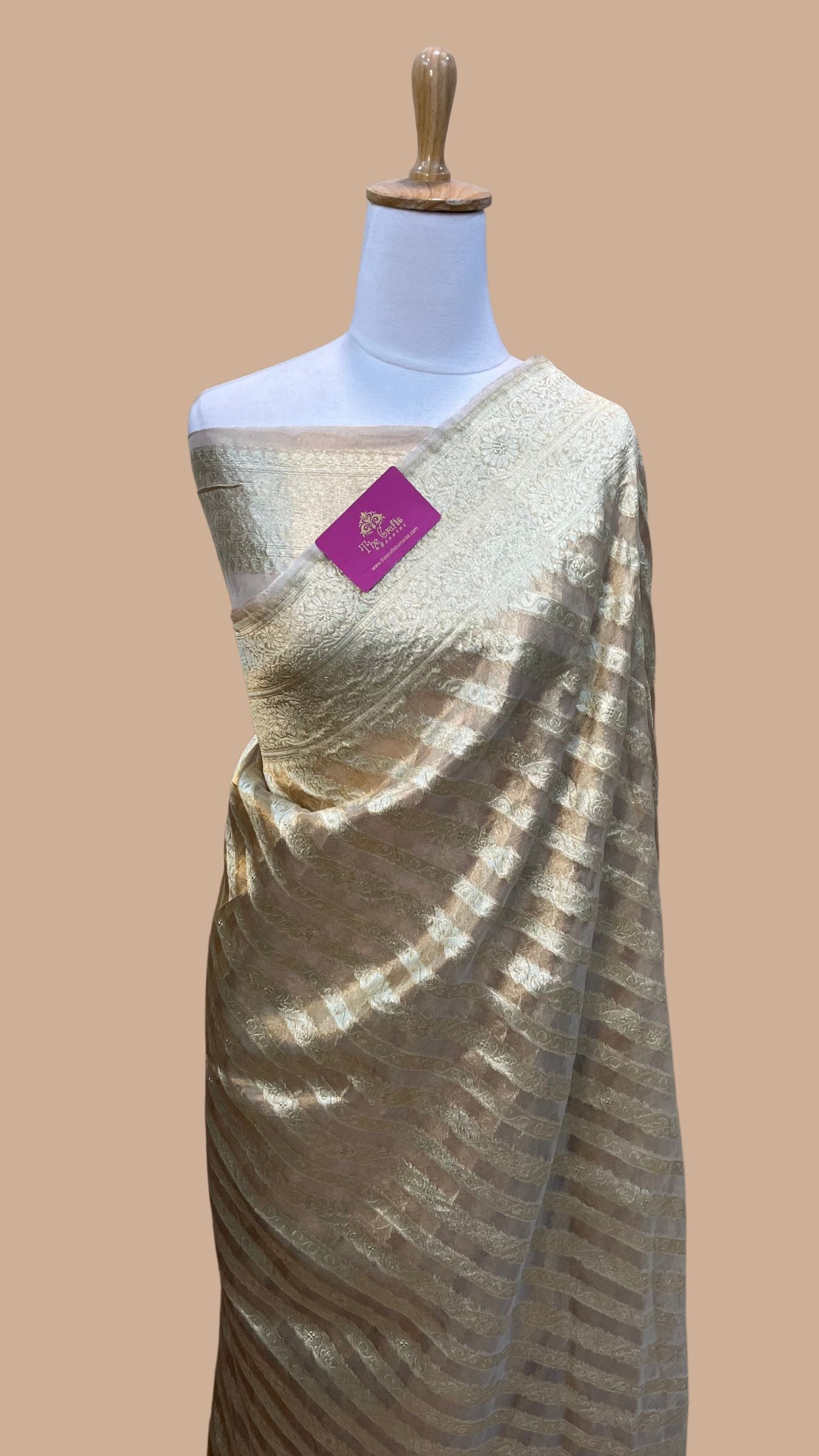 Pure Kora Tissue Kora Silk Handloom Banarasi Saree