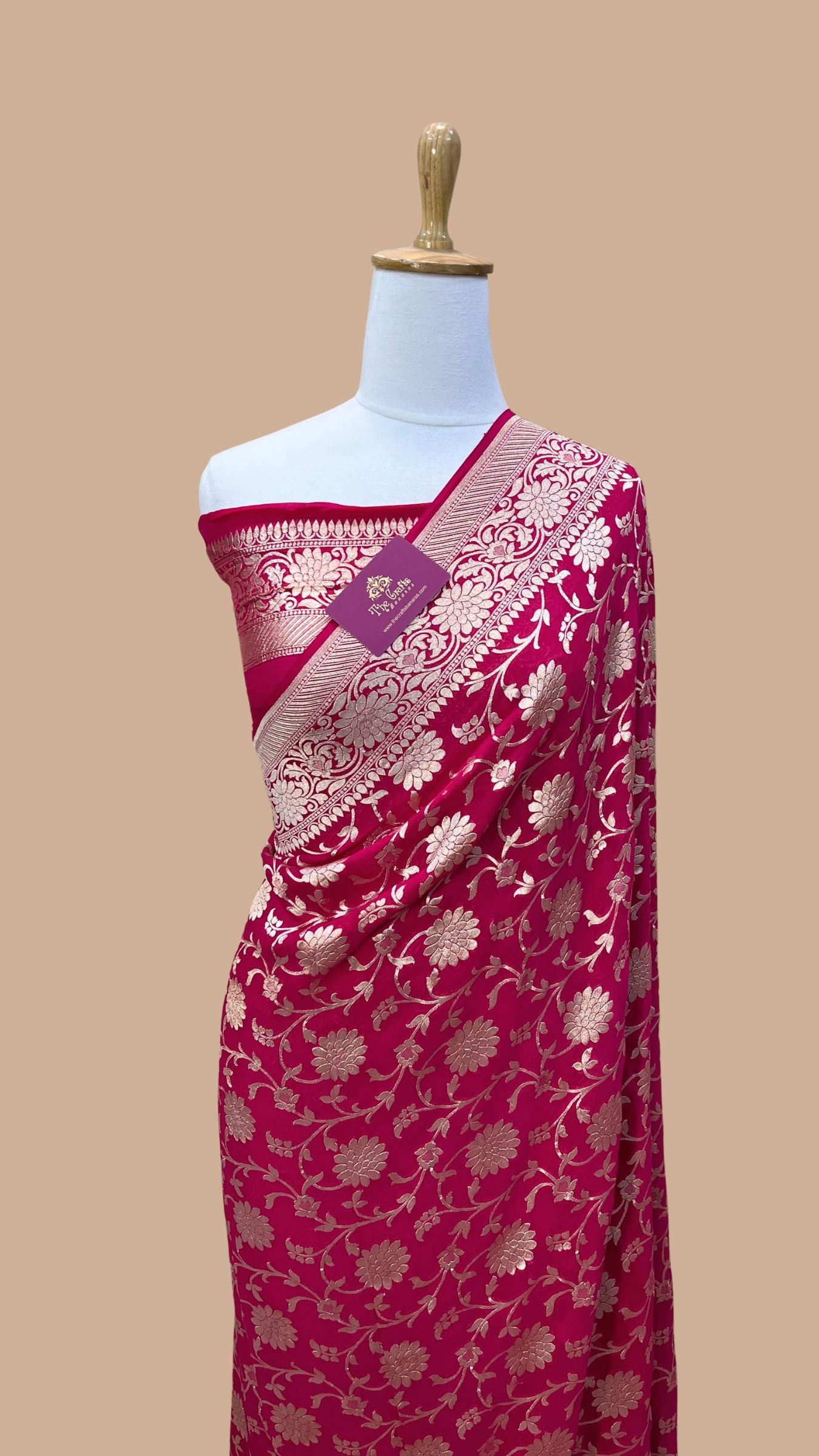 Khaddi Georgette Banarasi Saree - Water Zari