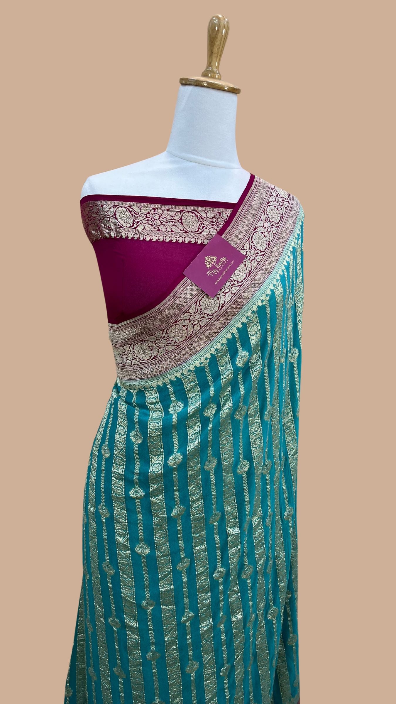 Khaddi Georgette Banarasi Saree - Water Zari