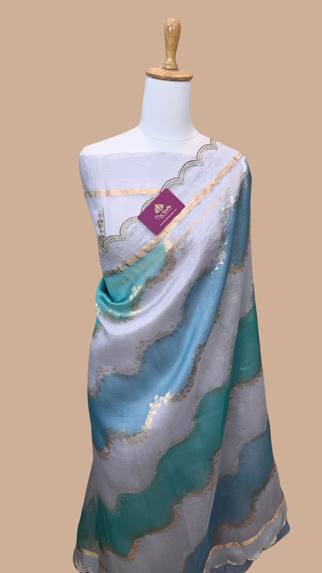 Pure Kora Silk Handloom Banarasi Saree - Rangkart