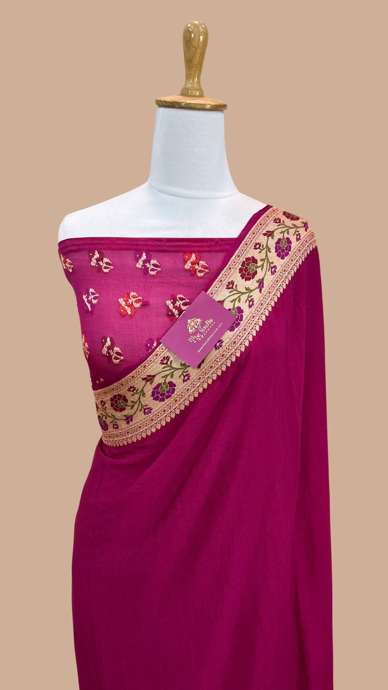 Pure Khaddi Chiffon Banarasi Saree