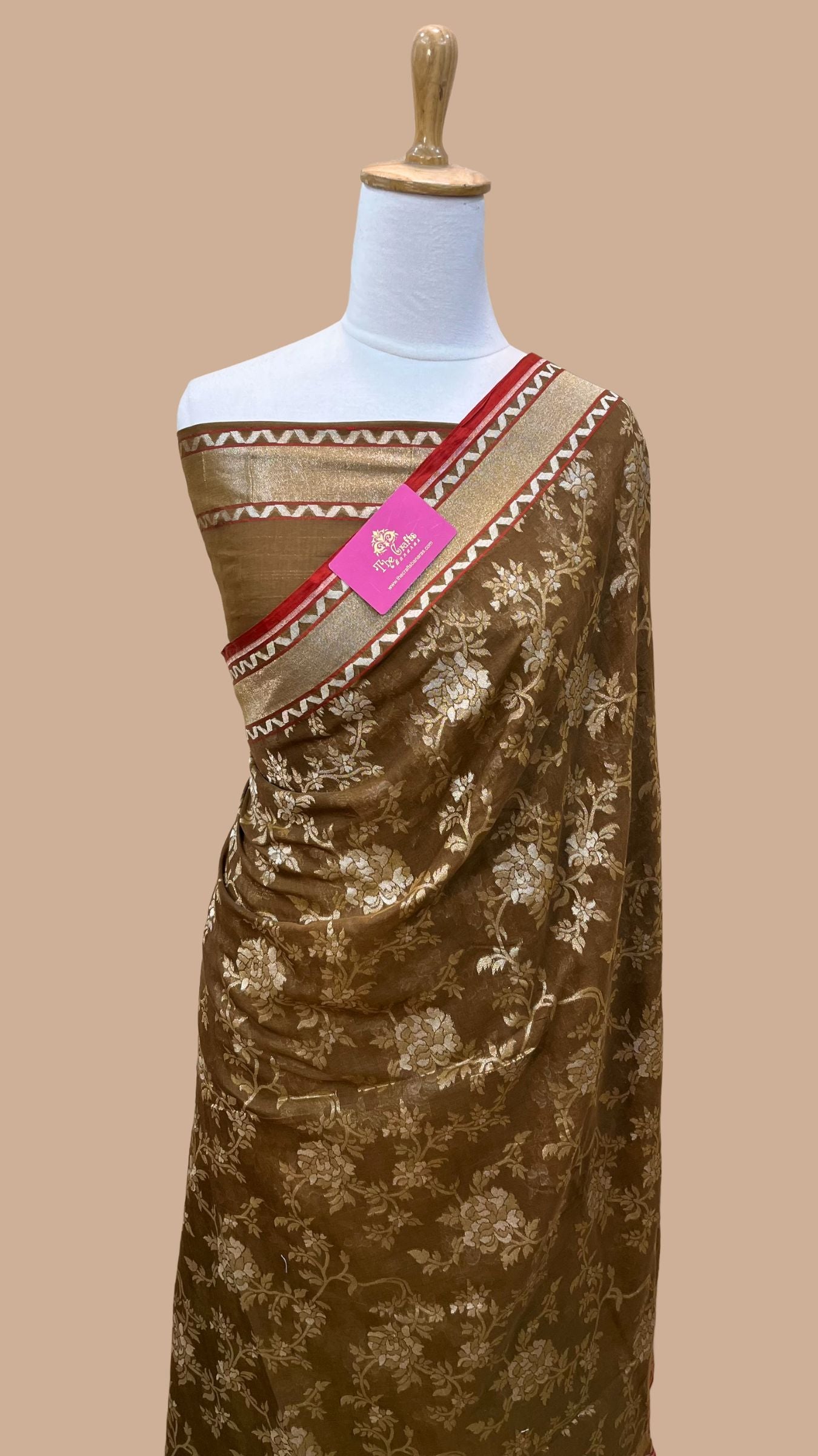 Pure Ektara Cotton Jamdani Banarasi Saree - Alfi