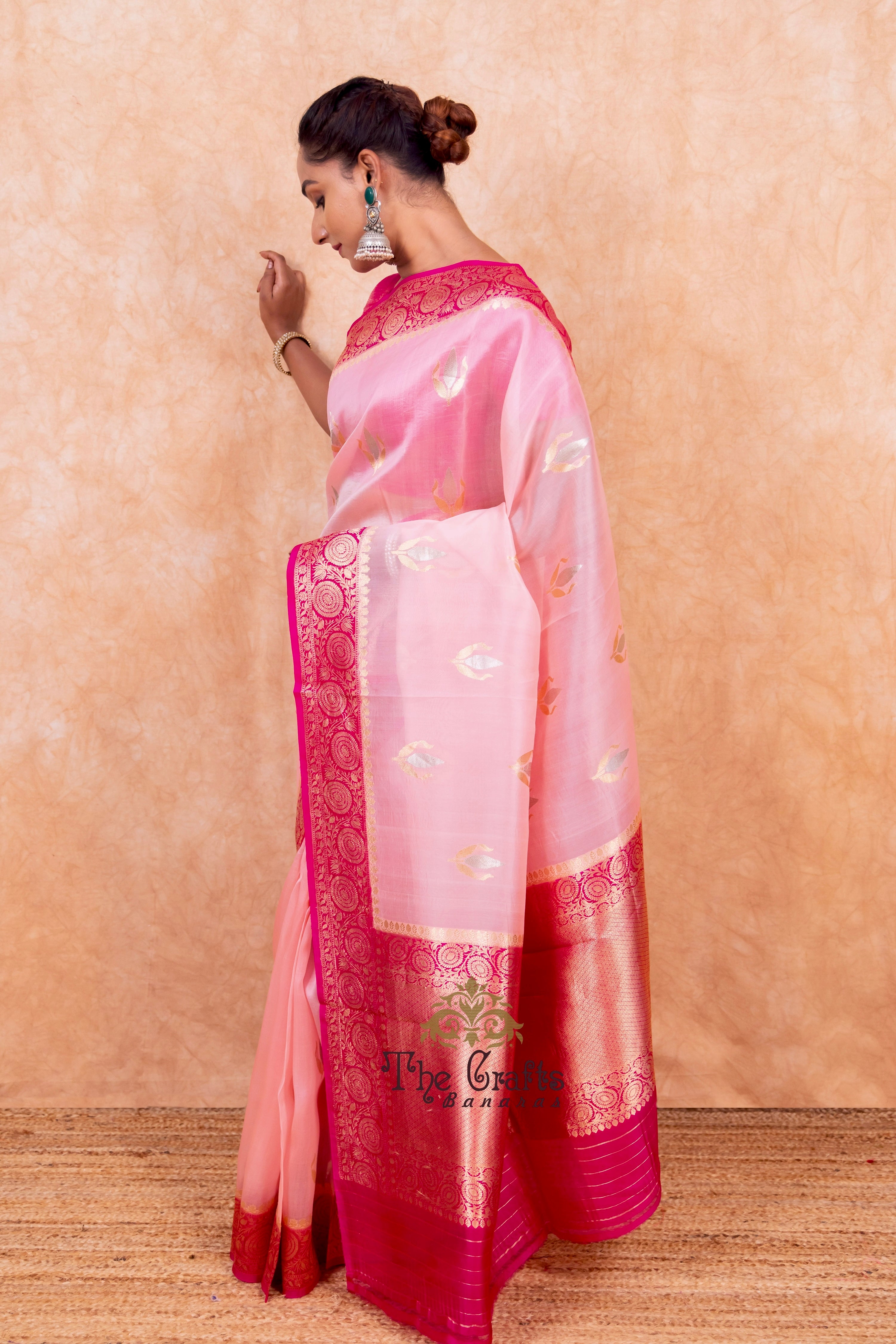 Pure Kora Silk Handloom Banarasi Saree