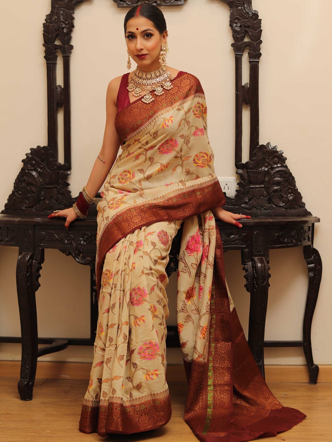 Pure Khaddi Chiffon Banarasi Saree