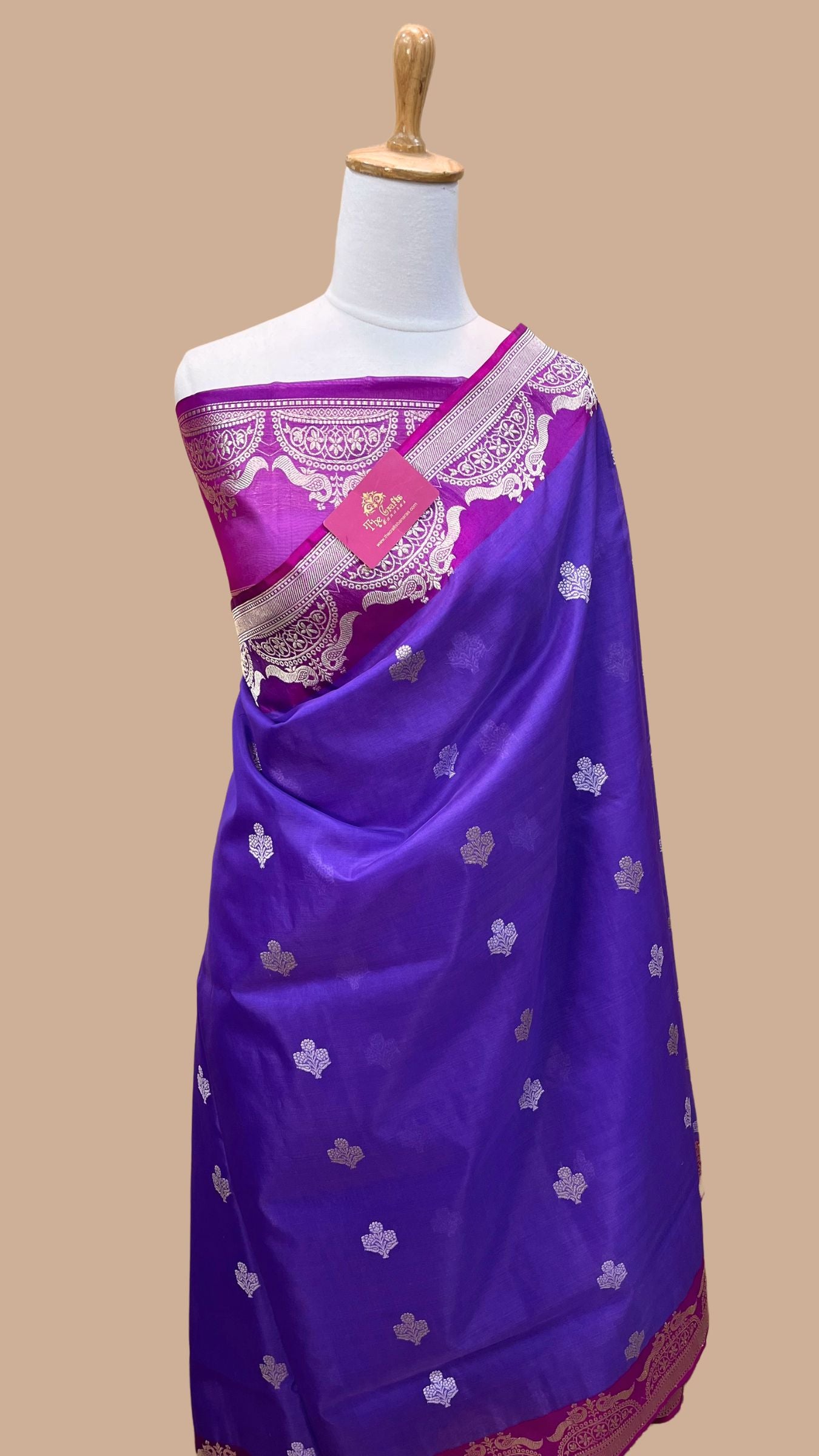 Pure Kora Silk Handloom Banarasi Saree - with sona rupa kadhua motifs