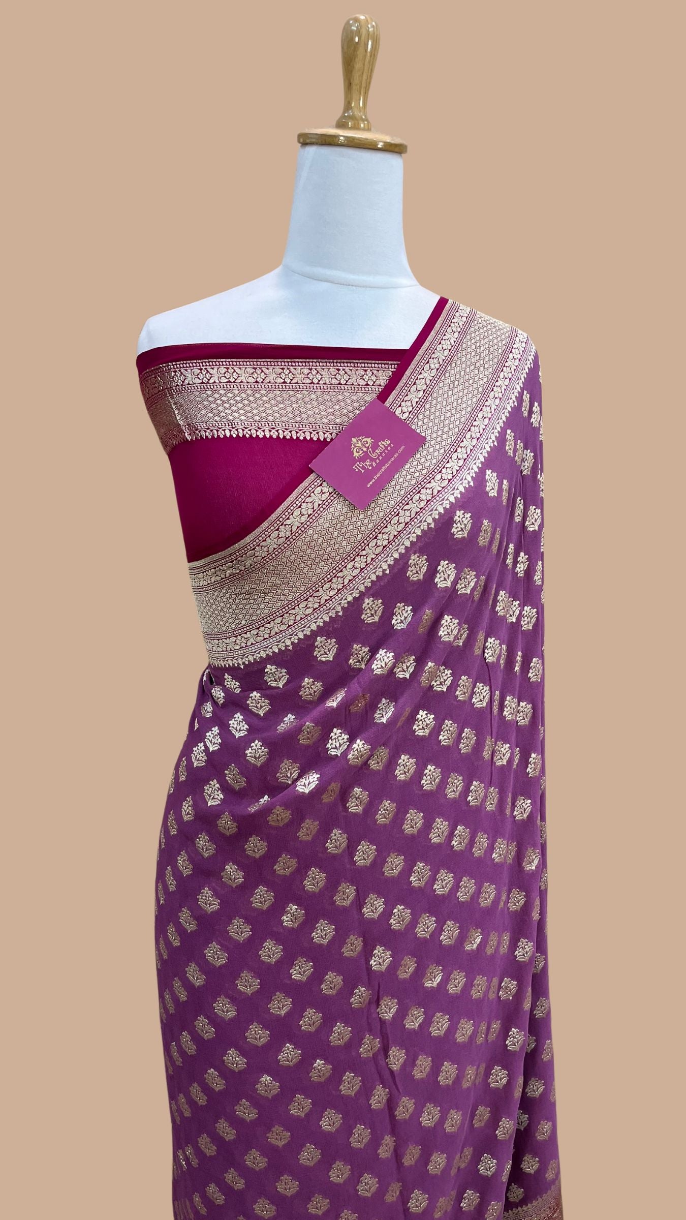 Khaddi Georgette Banarasi Saree - Water Zari