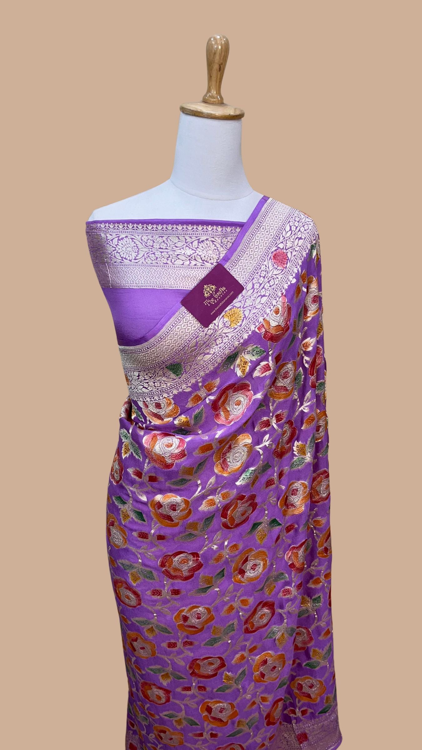 Khaddi Georgette Handloom Banarasi Saree