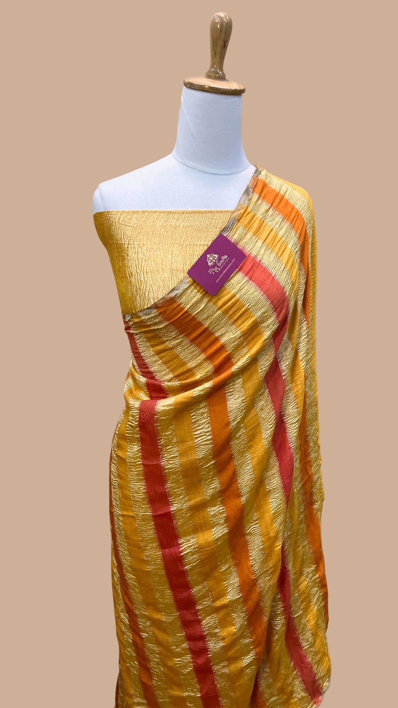 Pure Munga Tissue Silk Handloom Banarasi Saree