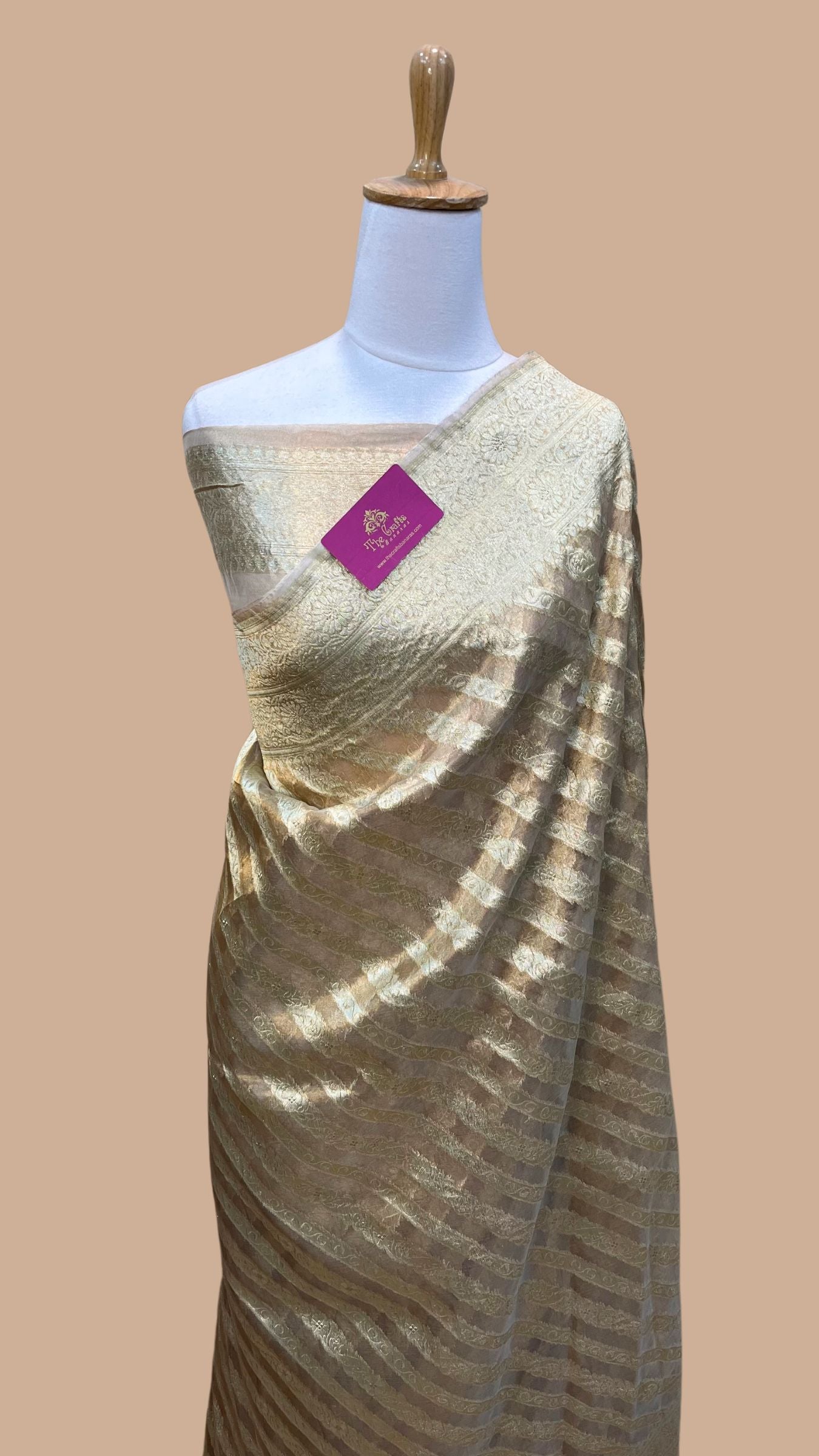 Pure Kora Tissue Kora Silk Handloom Banarasi Saree