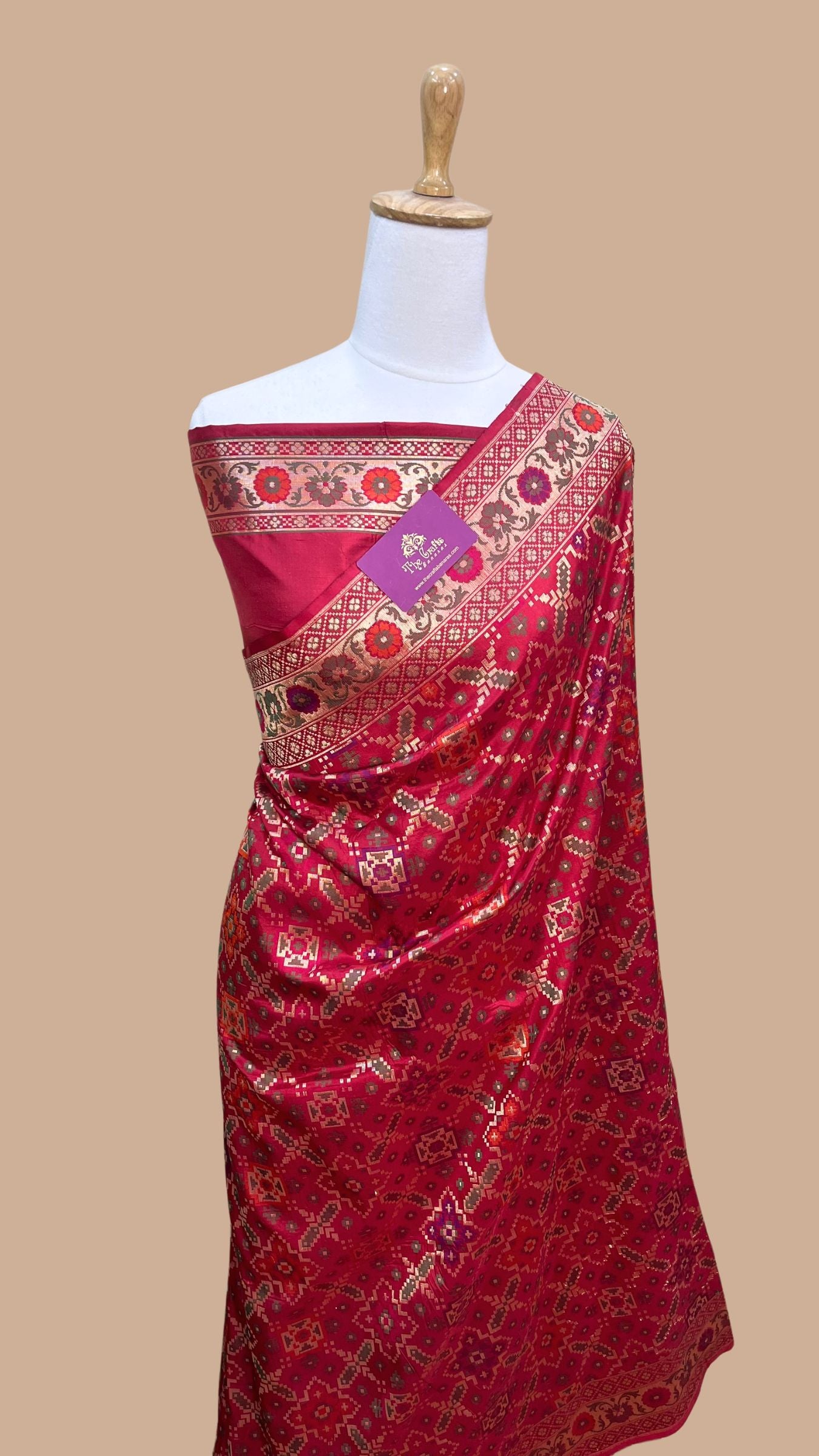 Pure Ektara Cotton Jamdani Banarasi Saree - Tilfi