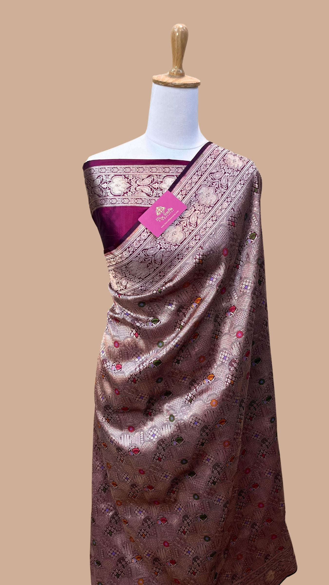 Pure Katan Silk Handloom Banarasi Saree - Tanchui Brocade Meena