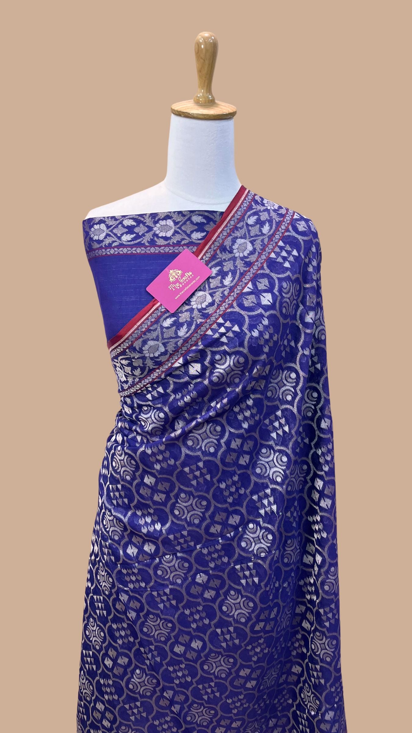 Pure Ektara Cotton Jamdani Banarasi Saree - Tilfi