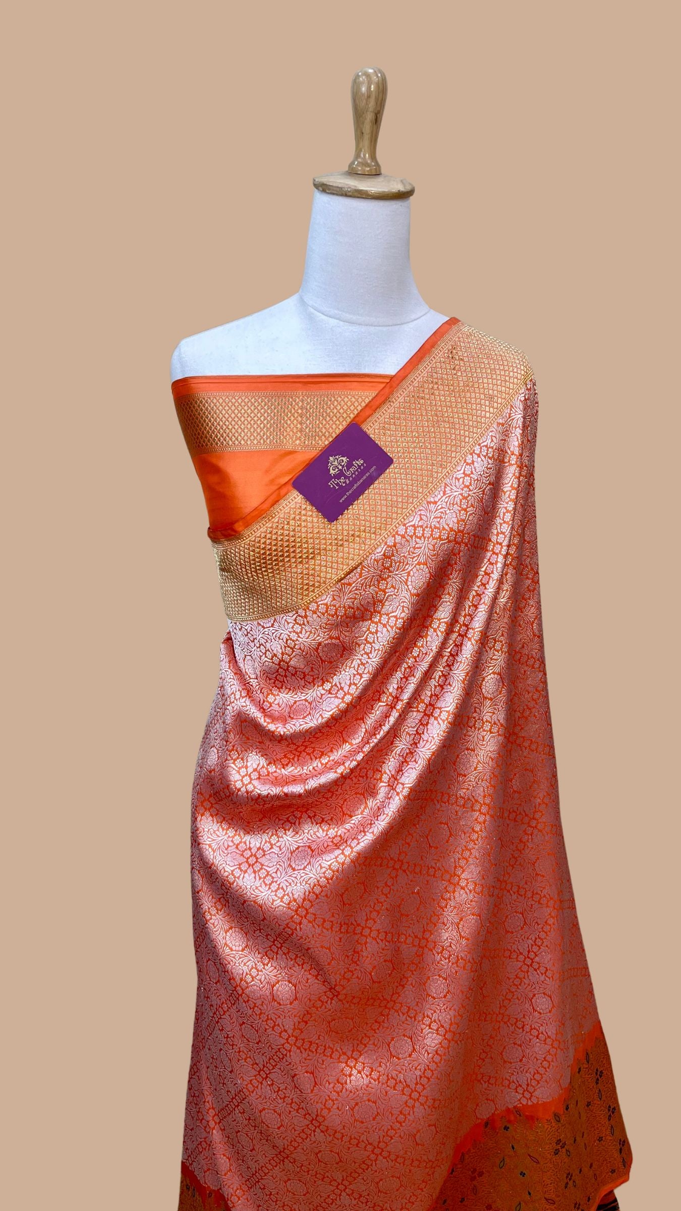 Pure Katan Silk Handloom Banarasi Saree - Kadhua Tanchui Brocade Meena