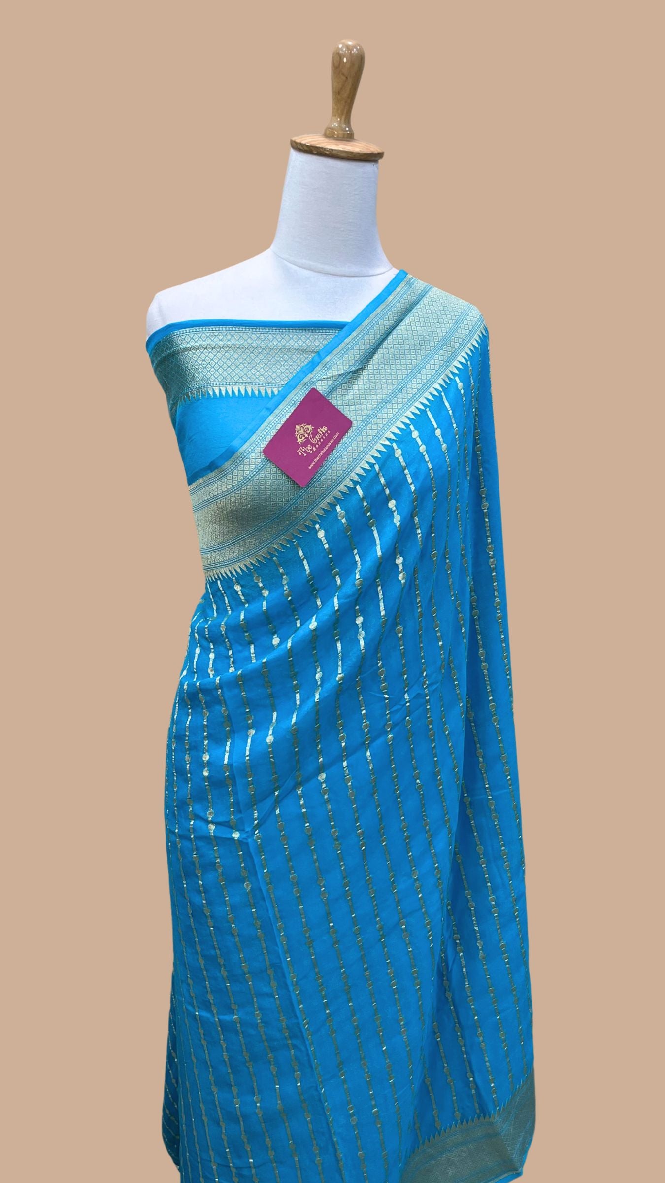 Khaddi Georgette Banarasi Saree - Water Zari