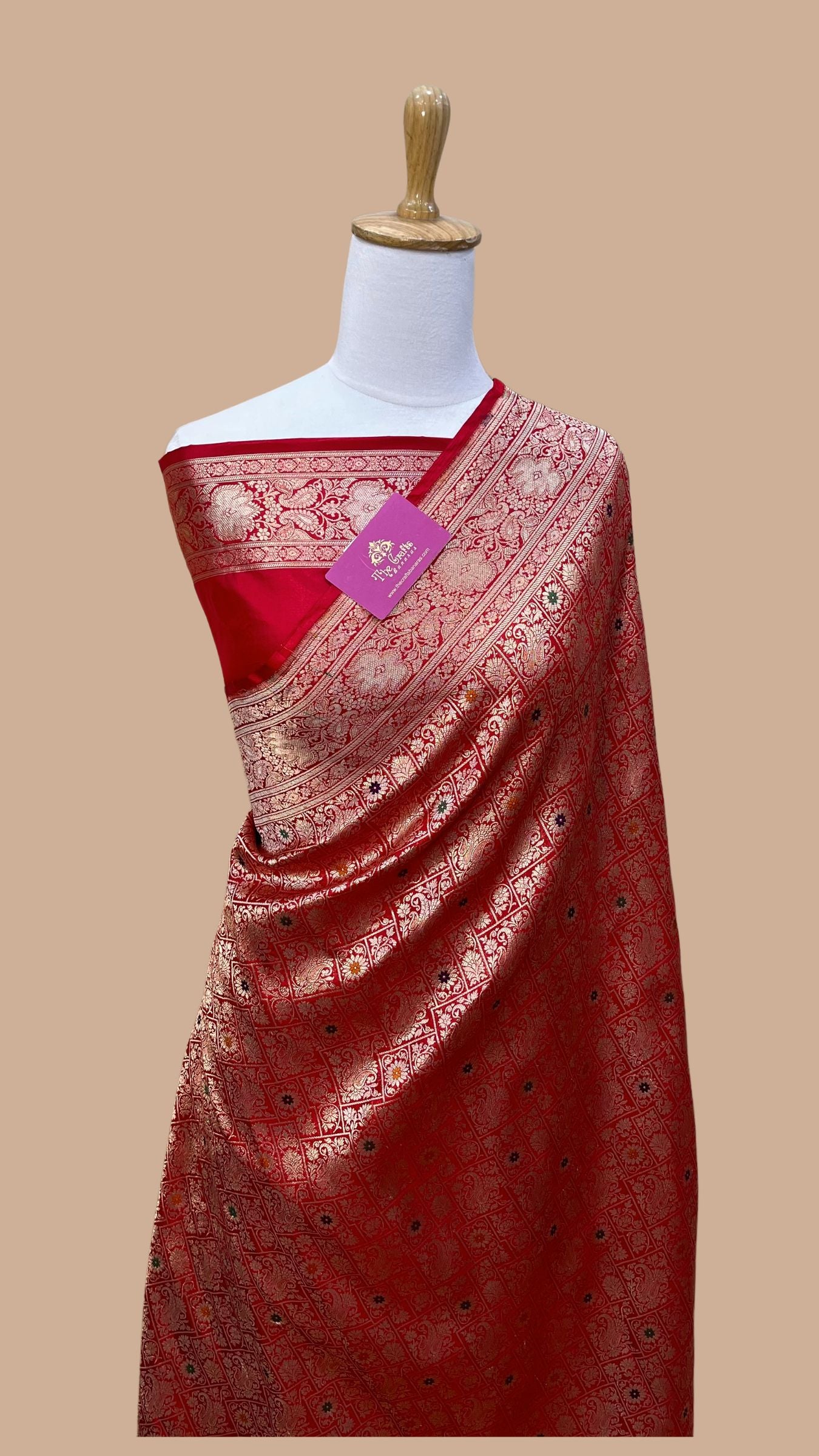 Pure Katan Silk Handloom Banarasi Saree - Tanchui Brocade Meena