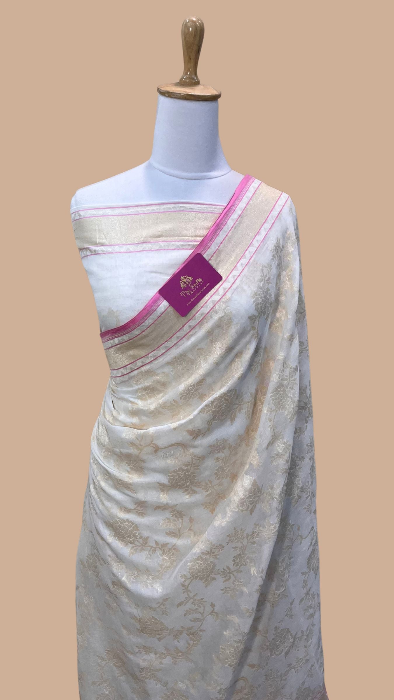 Pure Ektara Cotton Jamdani Banarasi Saree - Alfi