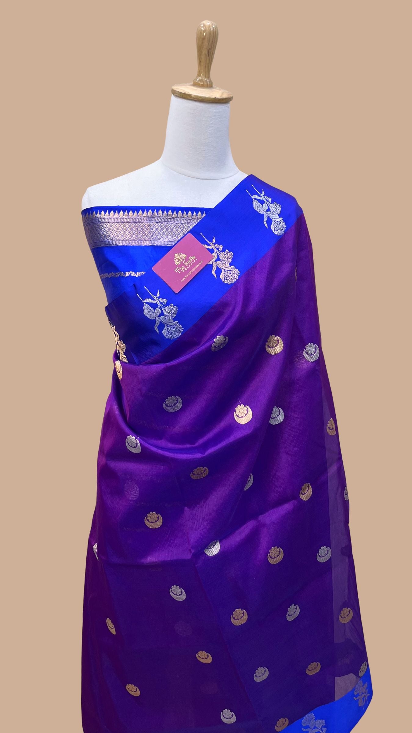 Pure Kora Silk Handloom Banarasi Saree - with sona rupa kadhua motifs