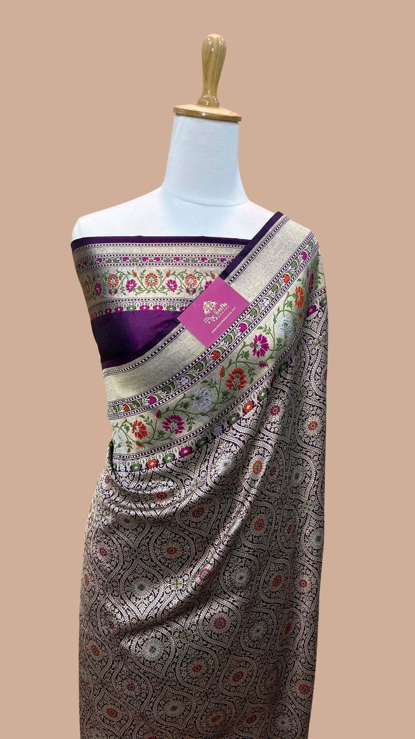 Pure Katan Silk Handloom Banarasi Saree - Tanchui Brocade Meena